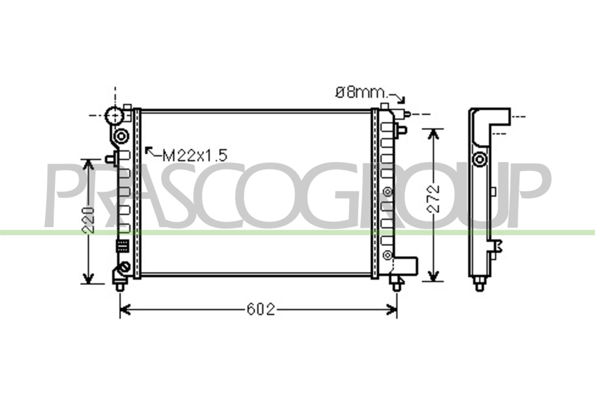 Radiatore, raffreddamento motore PRASCO CI022R004