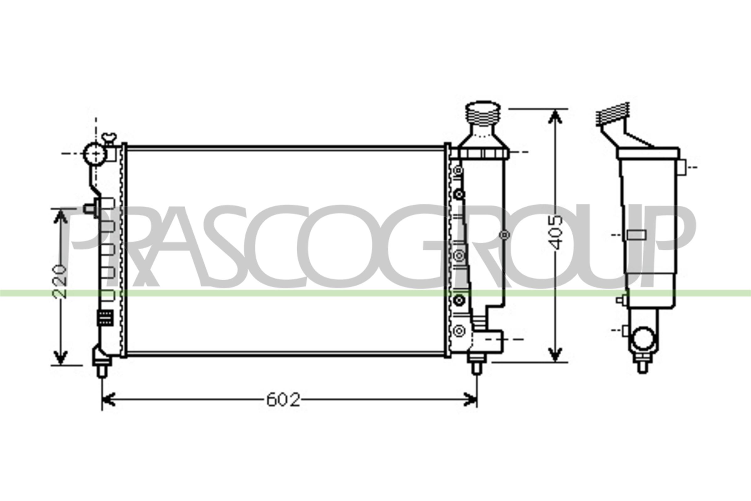 Radiatore, raffreddamento motore PRASCO CI023R002