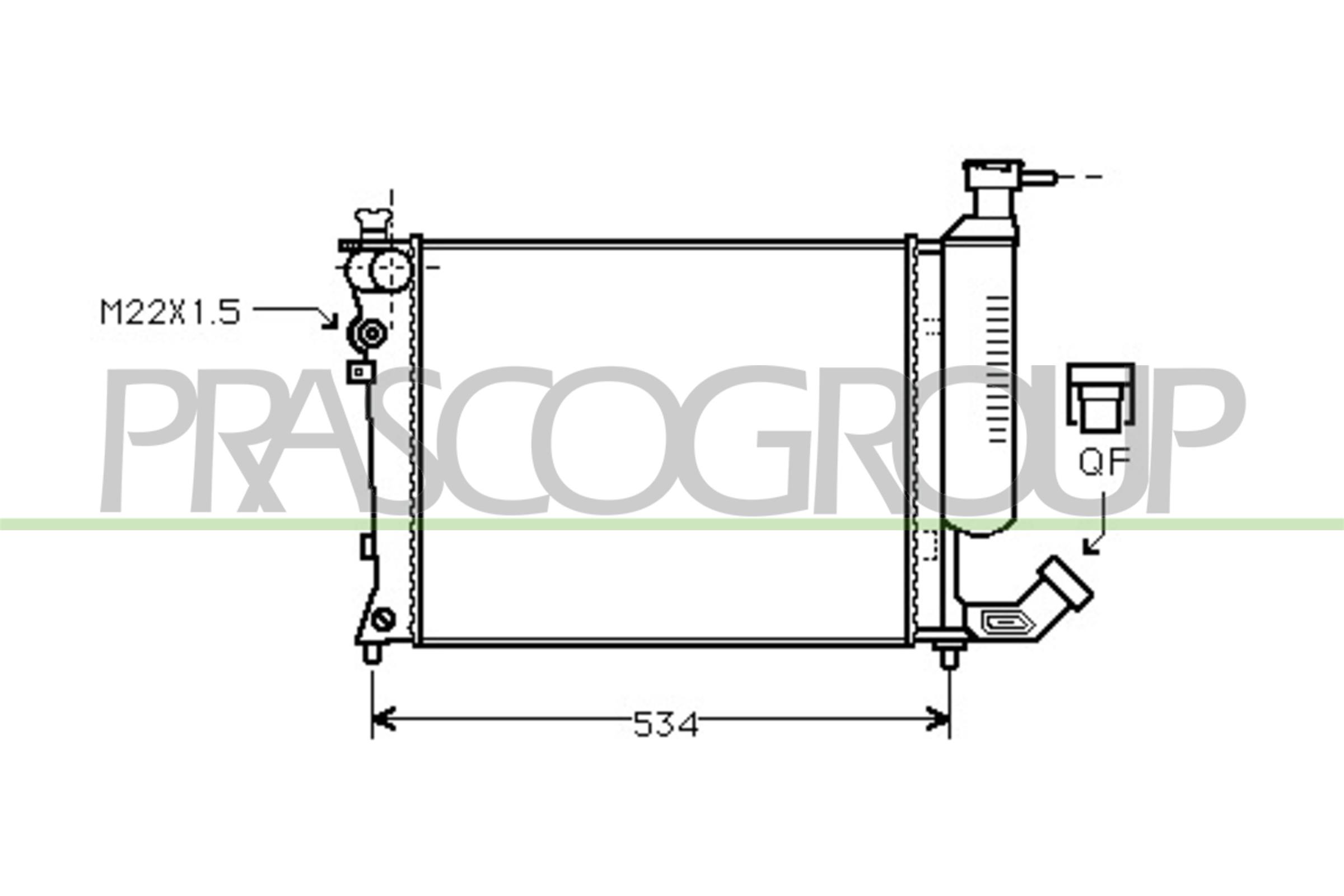 Radiatore, raffreddamento motore PRASCO CI032R002