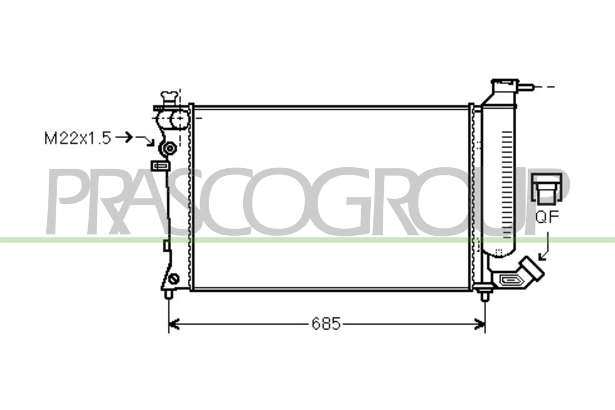 Radiatore, raffreddamento motore PRASCO CI032R020