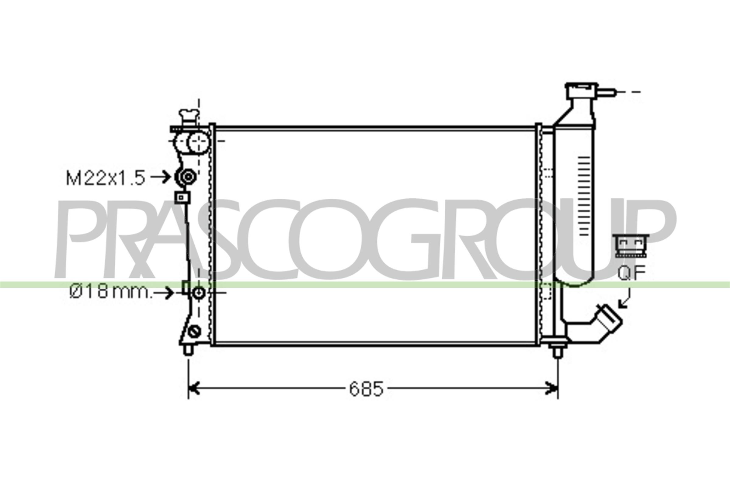 Radiatore, raffreddamento motore PRASCO CI420R015