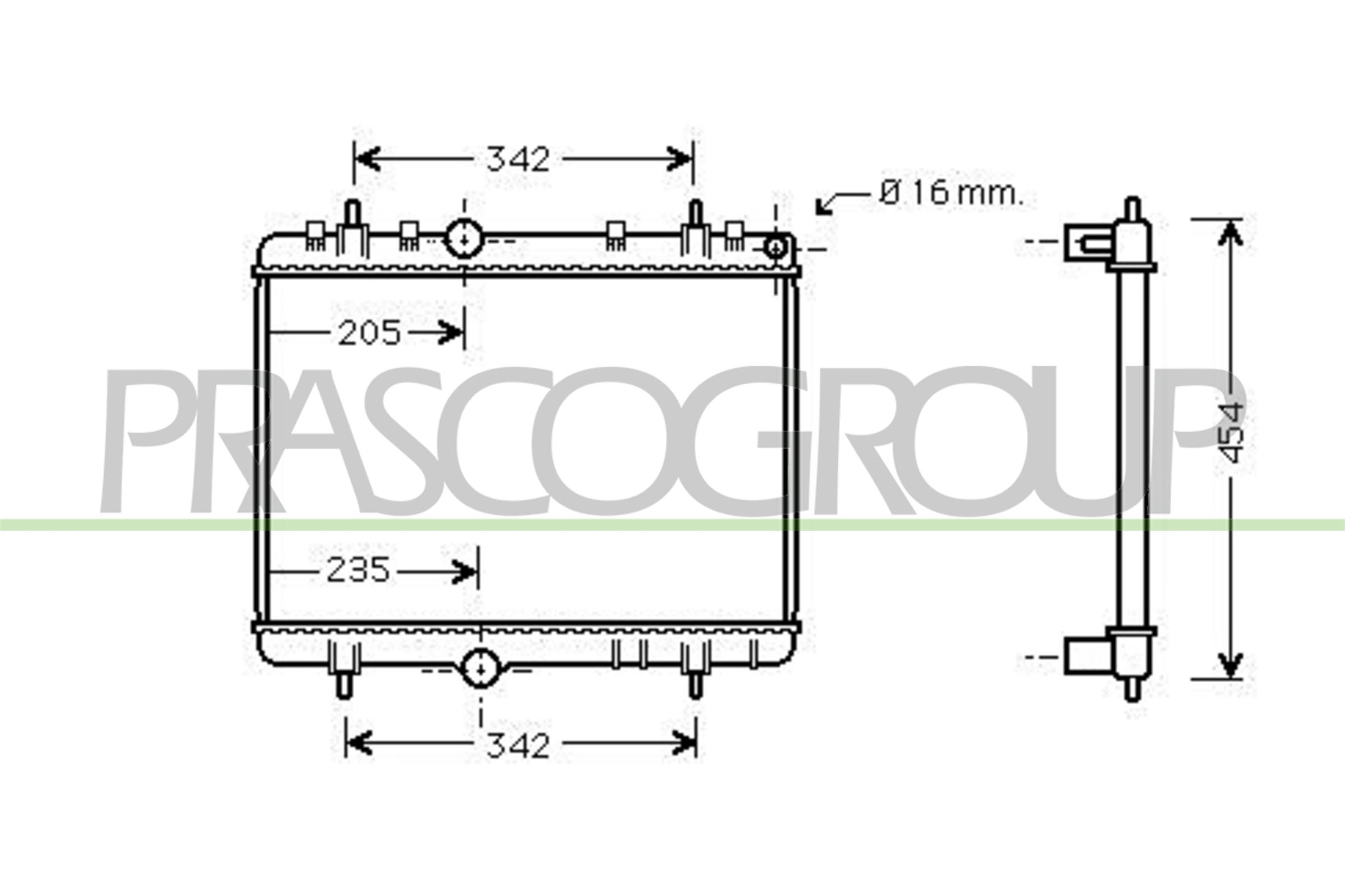 Radiatore, raffreddamento motore PRASCO CI424R015