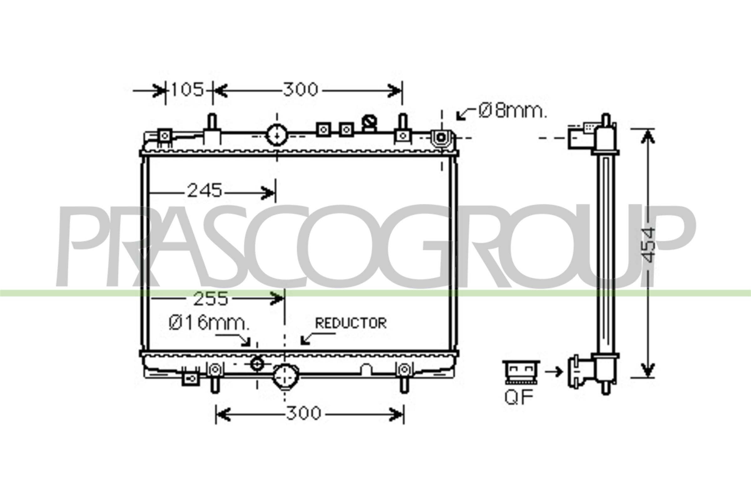 Radiatore, raffreddamento motore PRASCO CI520R010