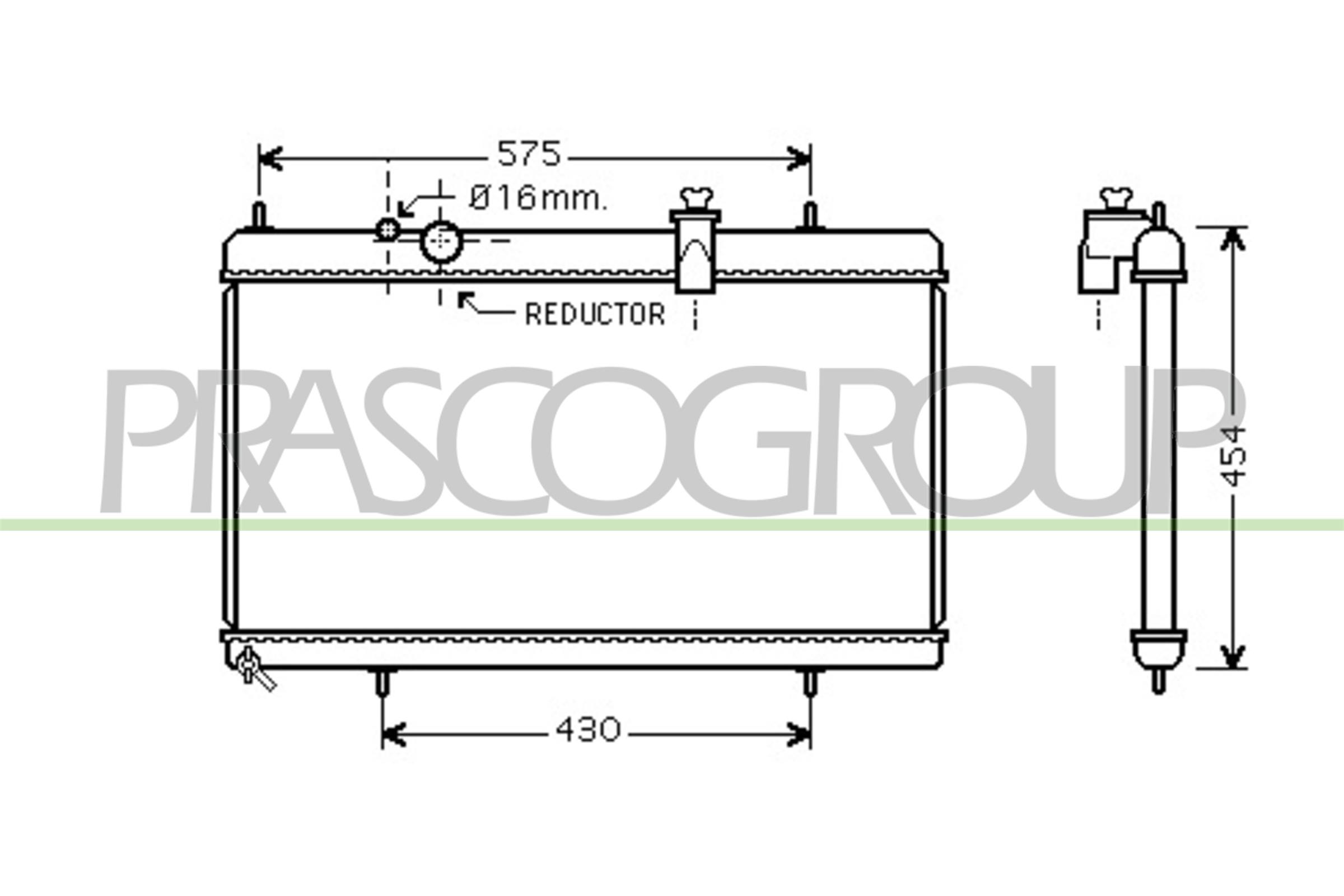 Radiatore, raffreddamento motore PRASCO CI522R003