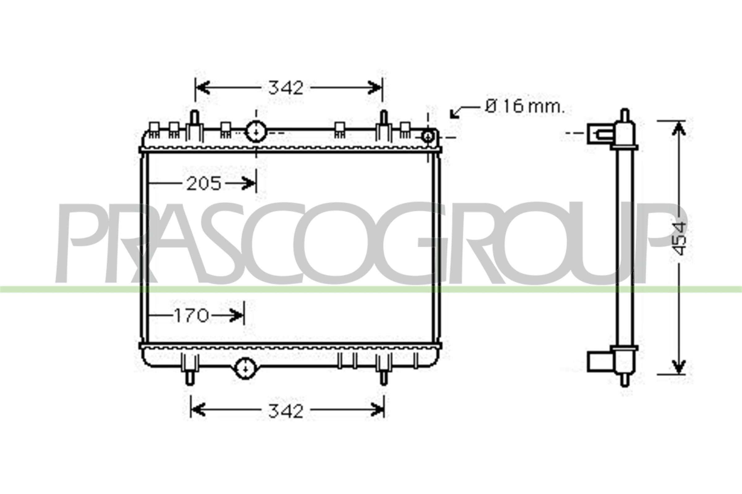 Radiatore, raffreddamento motore PRASCO CI522R004