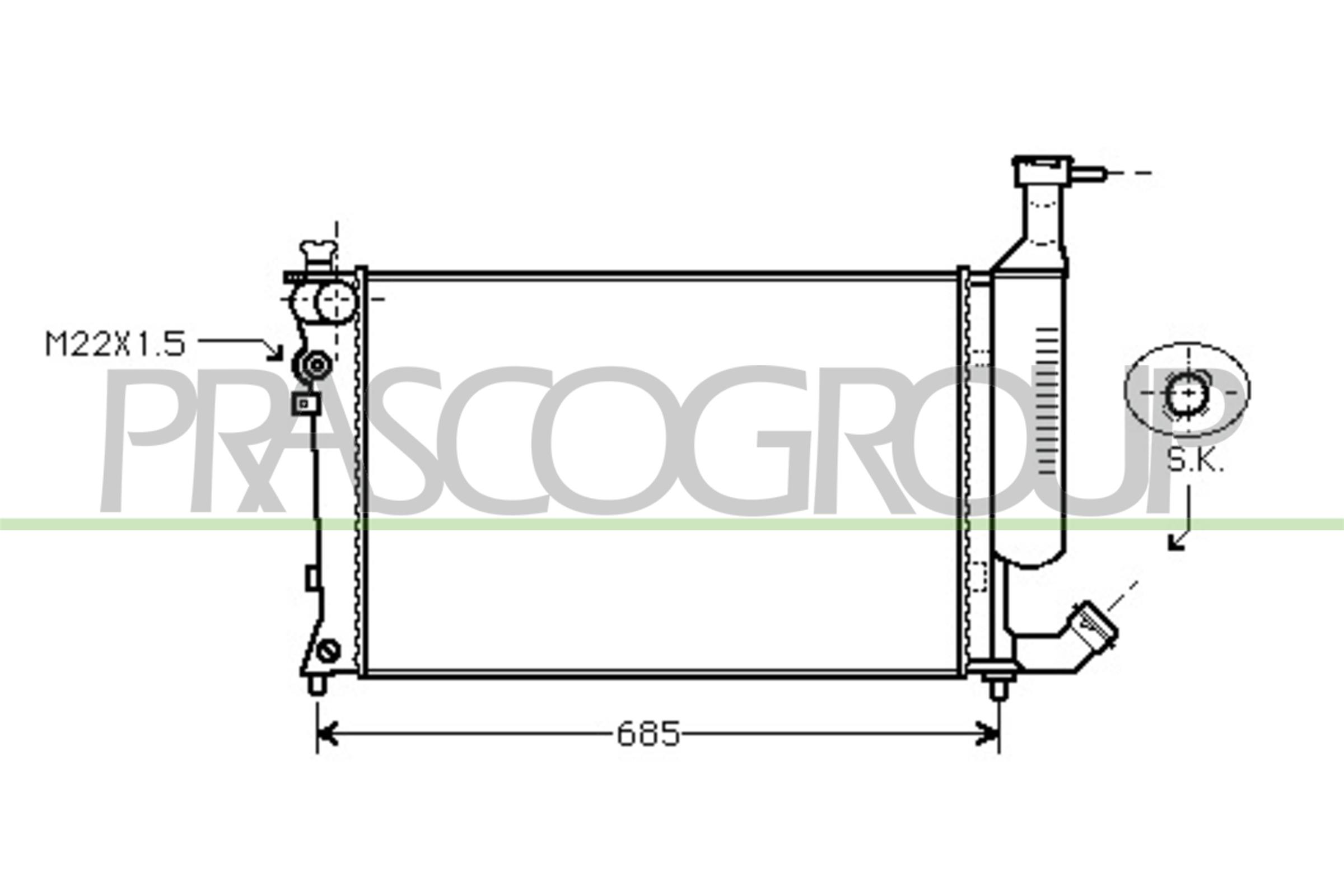 Radiatore, raffreddamento motore PRASCO CI915R019
