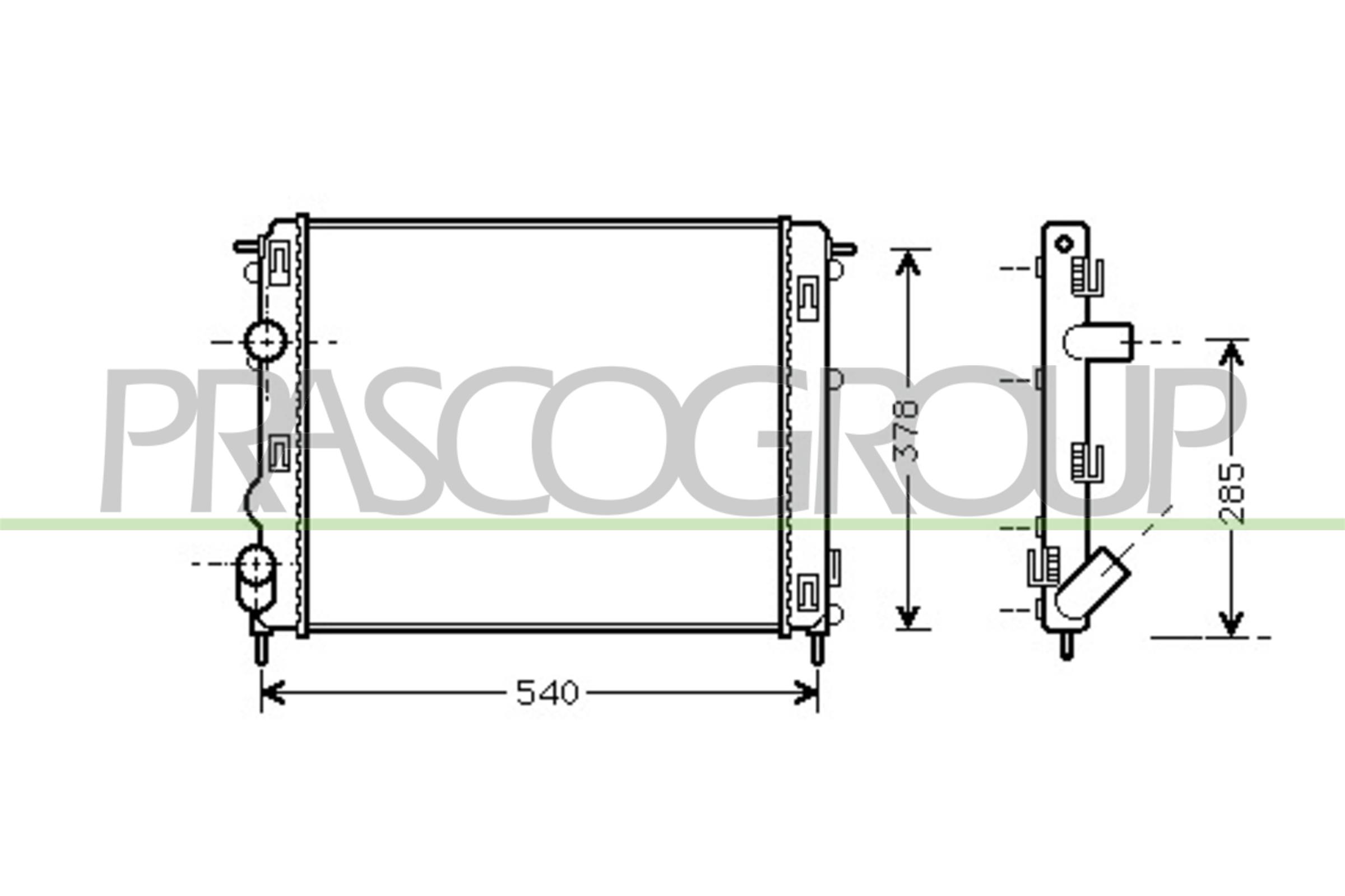 Radiatore, raffreddamento motore PRASCO DA220R002