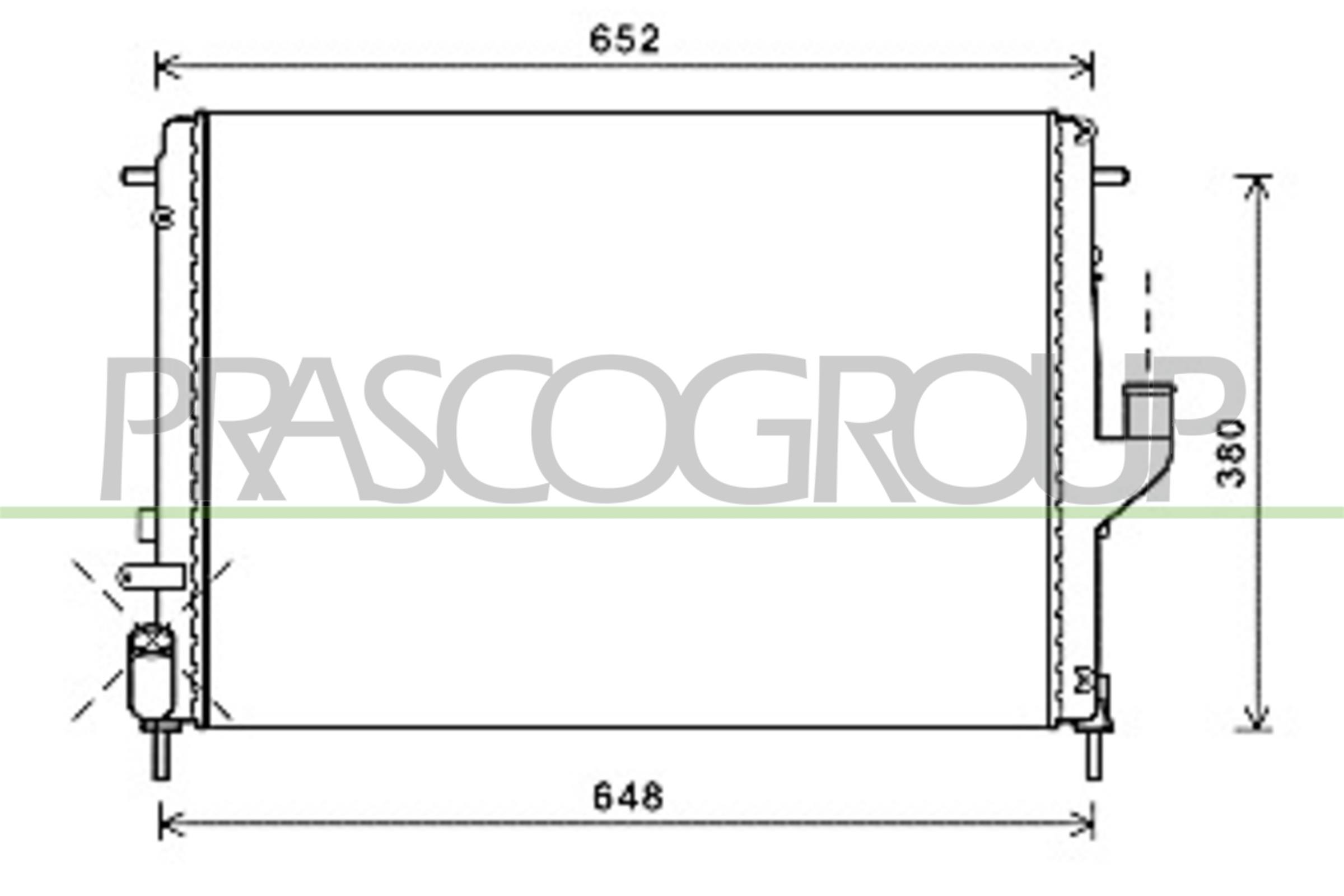 Radiatore, raffreddamento motore PRASCO DA220R006