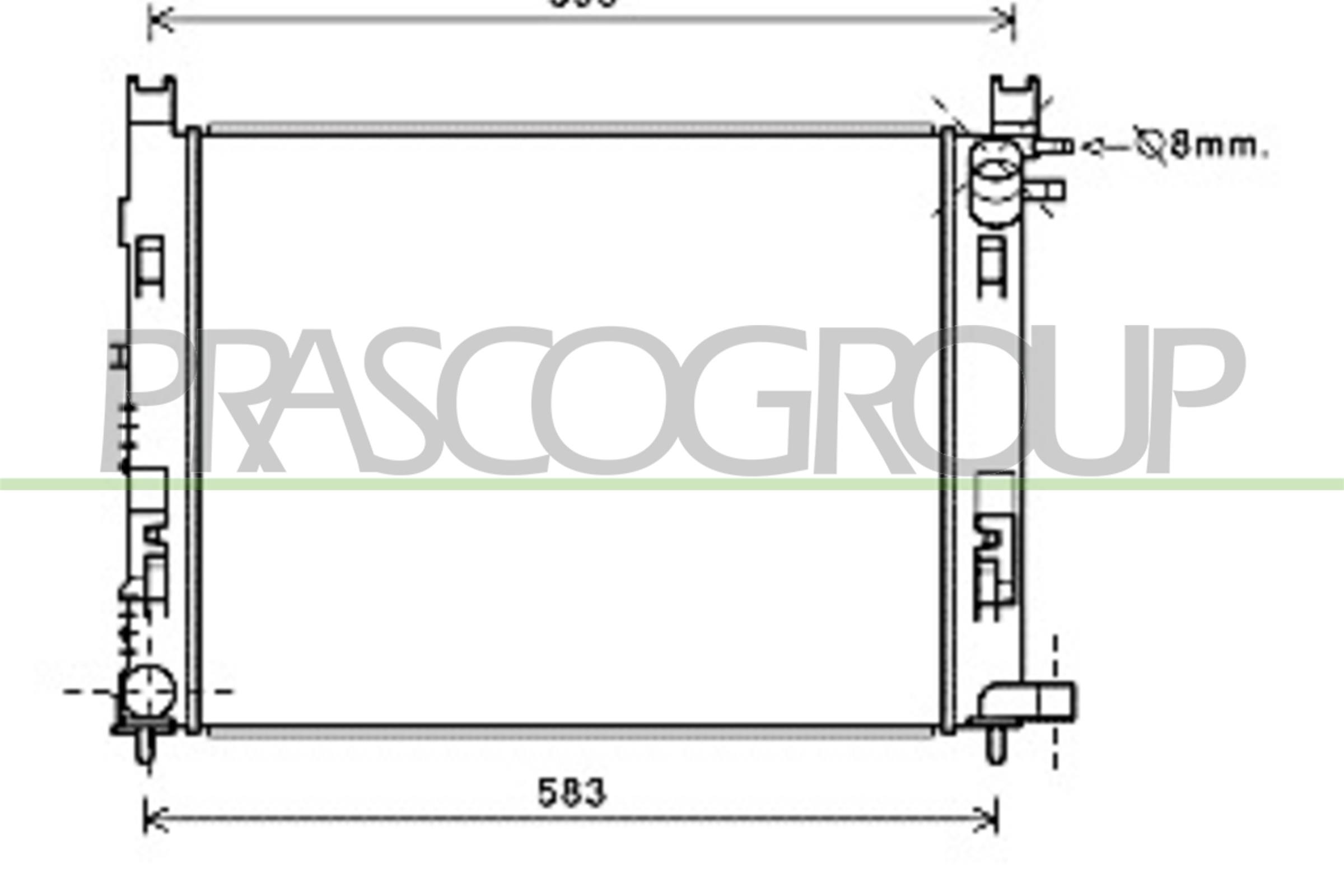 Radiatore, raffreddamento motore PRASCO DA226R002