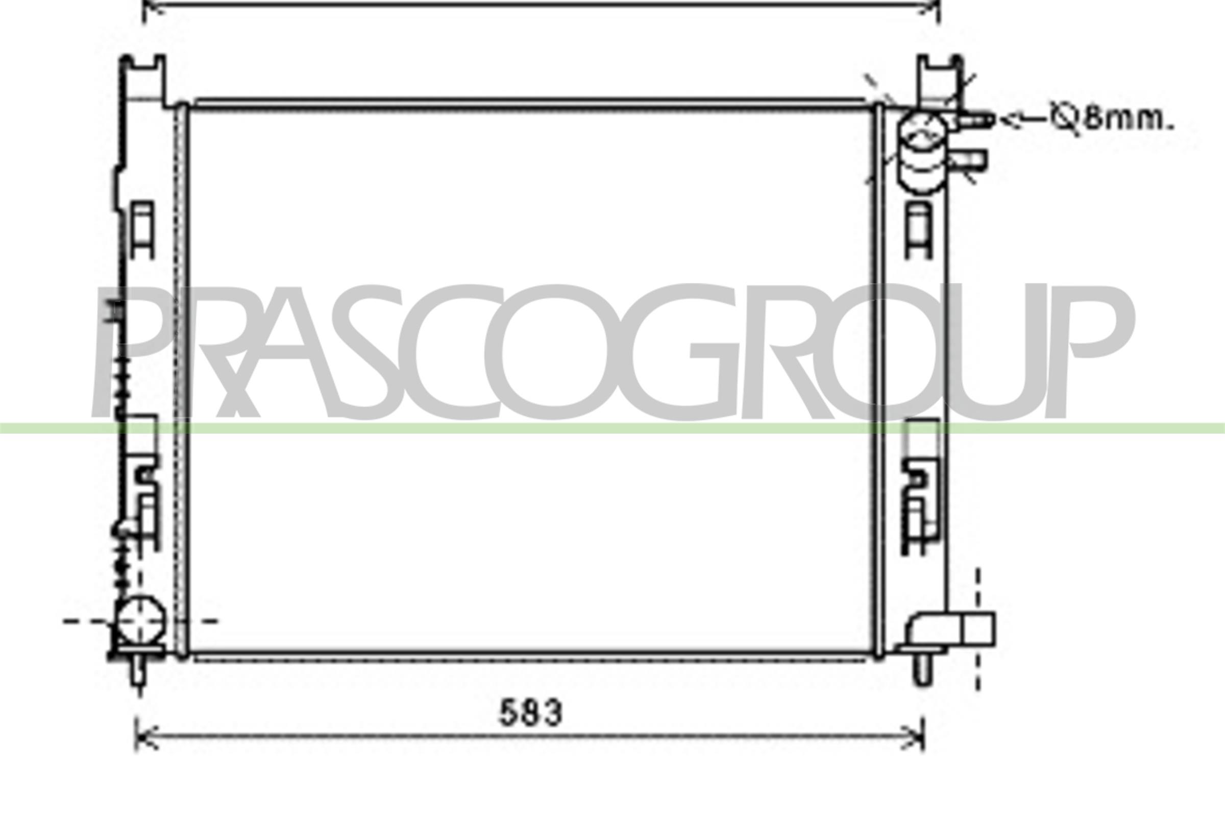 Radiatore, raffreddamento motore PRASCO DA226R003