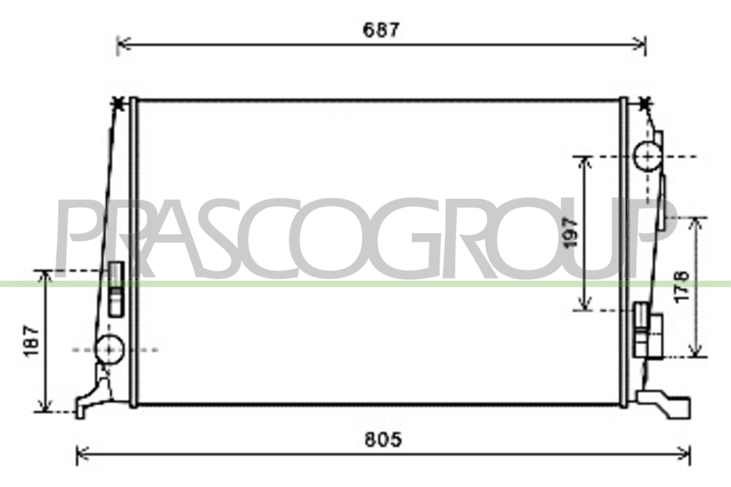 Radiatore, raffreddamento motore PRASCO DA820R001