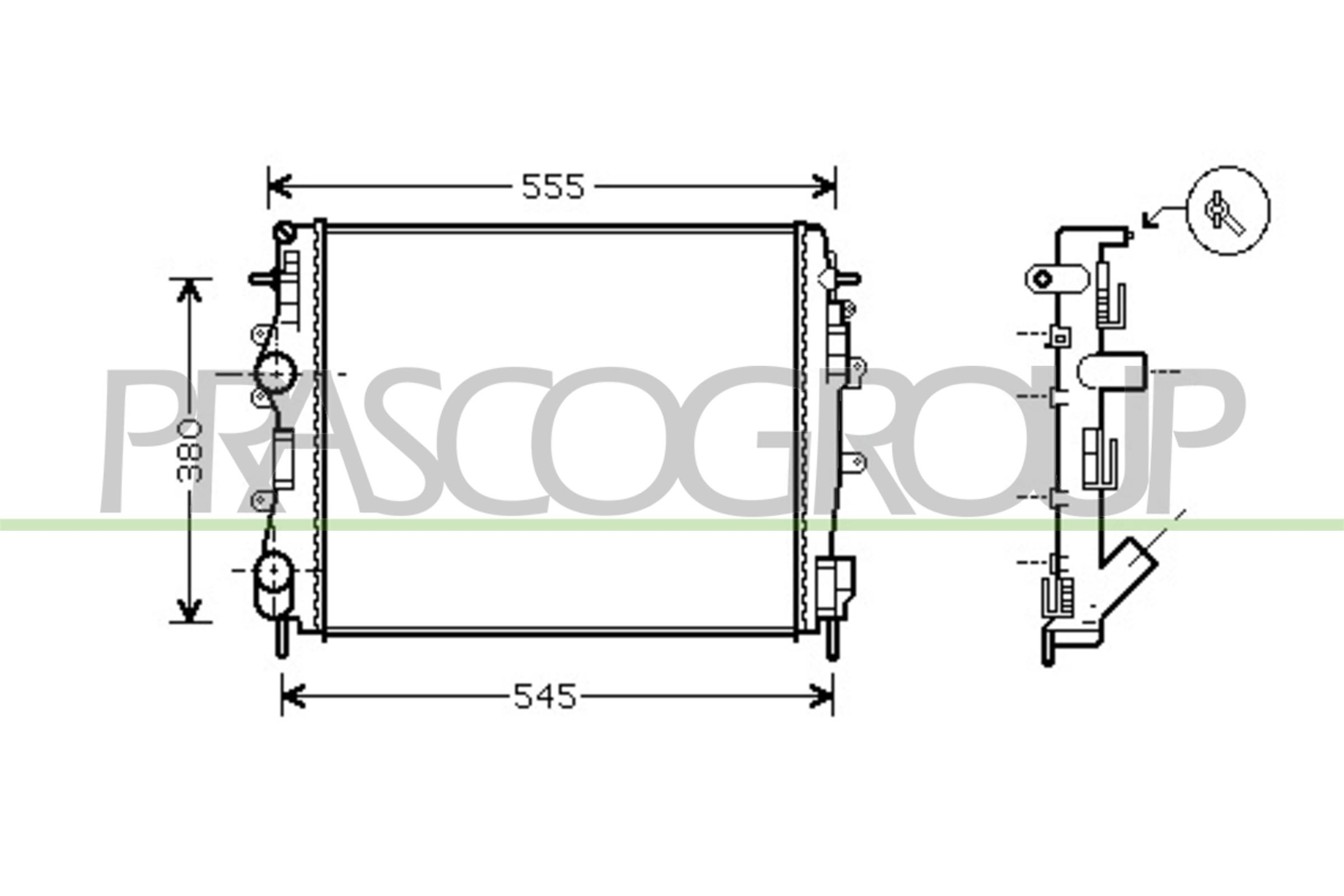 Radiatore, raffreddamento motore PRASCO DS917R011