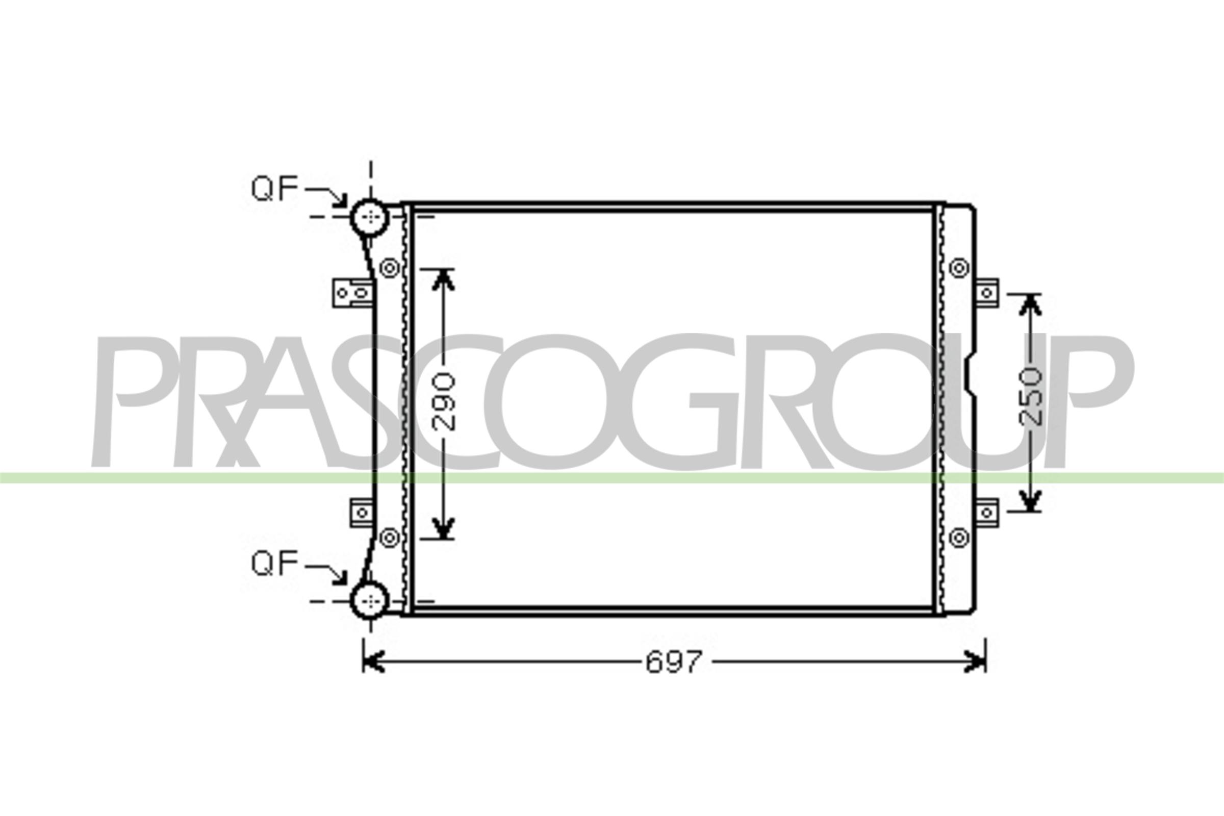 Radiatore, raffreddamento motore PRASCO FD078R004