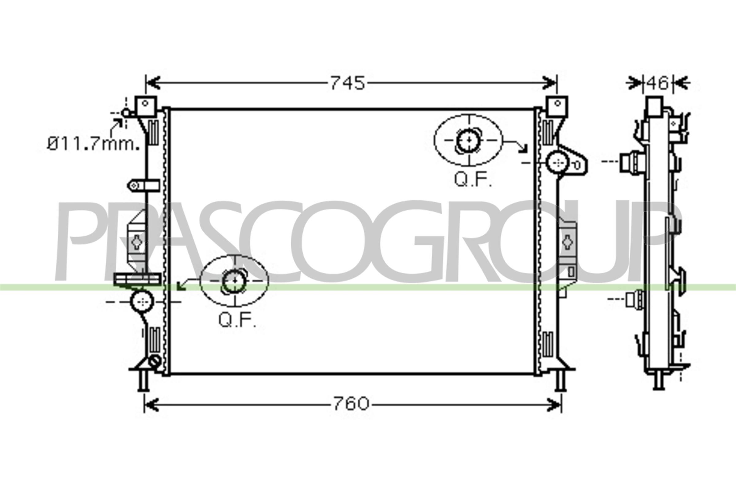 Radiatore, raffreddamento motore PRASCO FD079R001