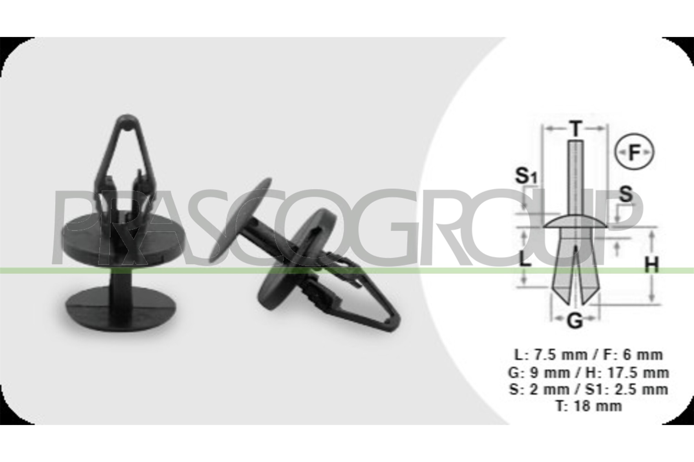Kit clip d'arresto, carrozzeria PRASCO FD344CL01