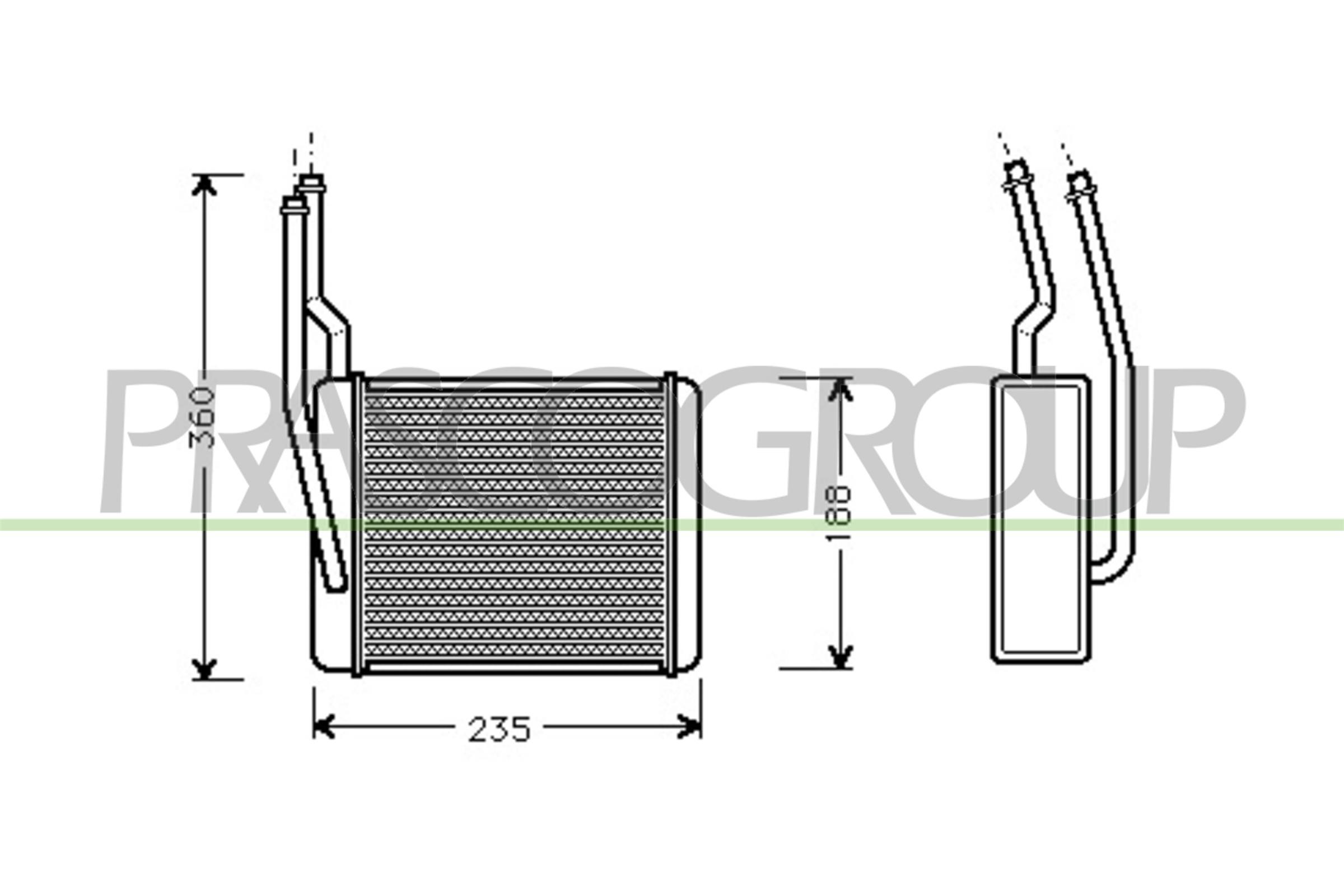 Scambiatore calore, riscaldamento abitacolo PRASCO FD420H001