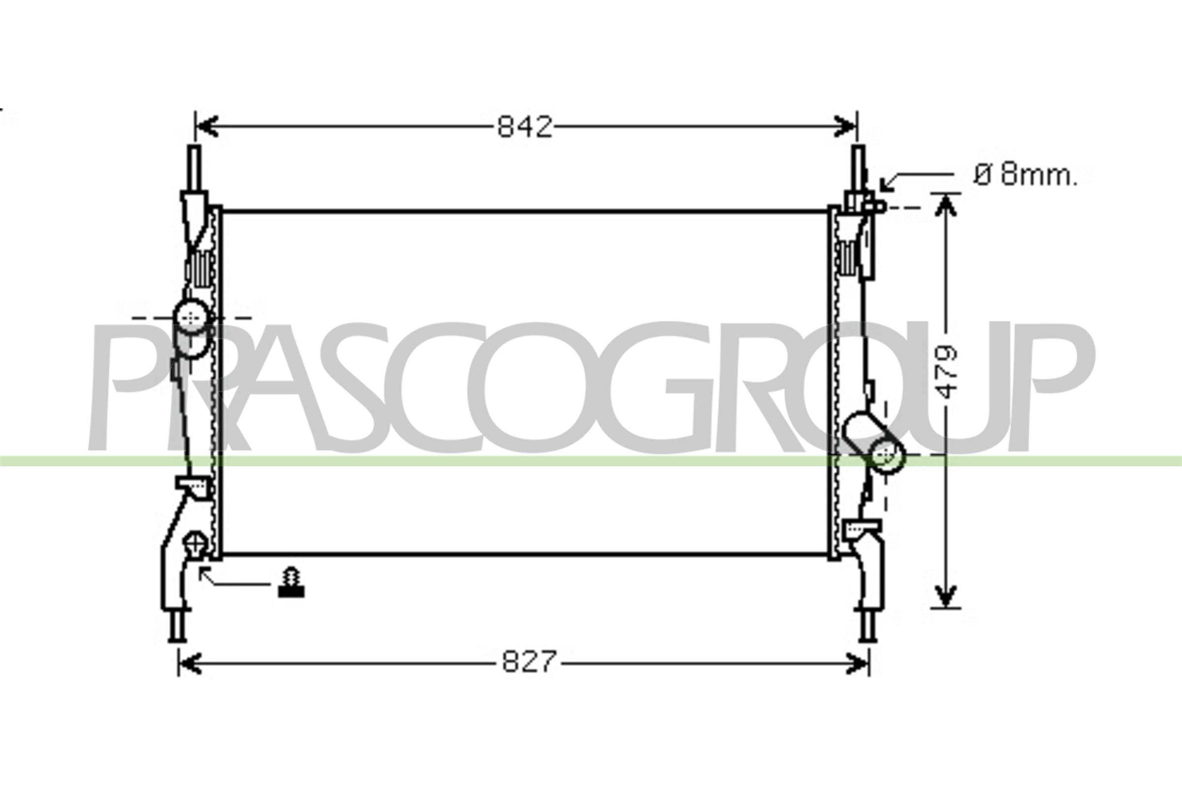 Radiatore, raffreddamento motore PRASCO FD912R002