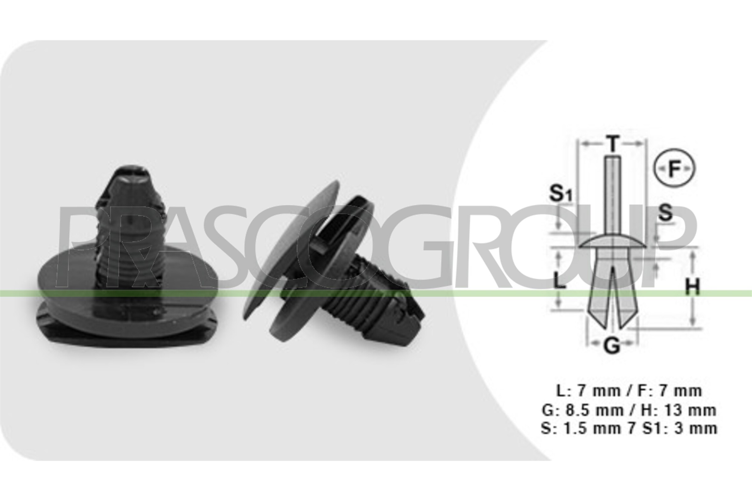 Kit clip d'arresto, carrozzeria PRASCO FT040CL01