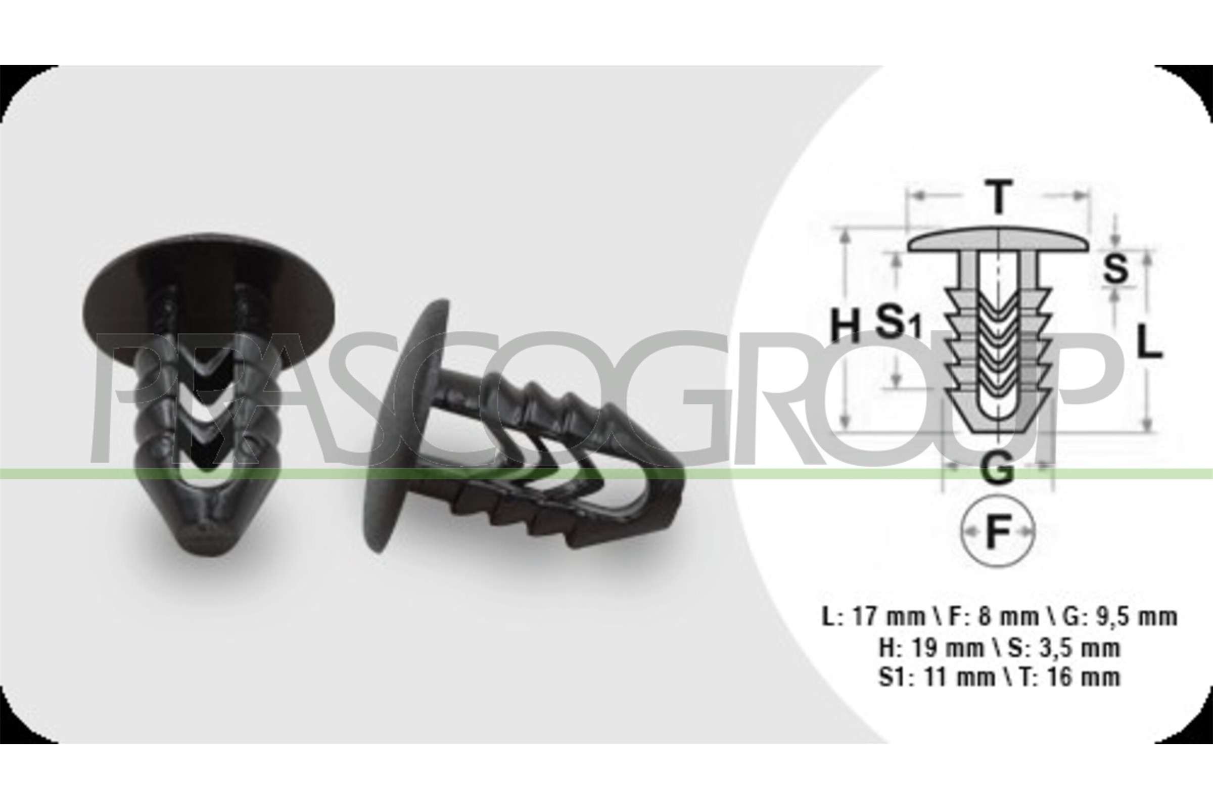 Kit clip d'arresto, carrozzeria PRASCO FT122CL01