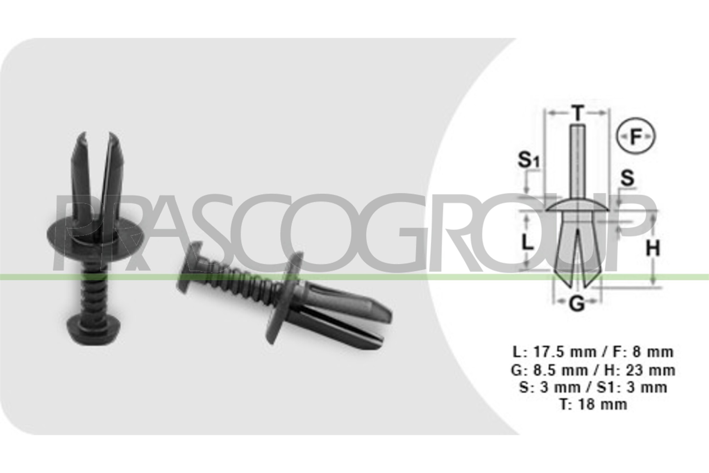 Kit clip d'arresto, carrozzeria PRASCO FT124CL02