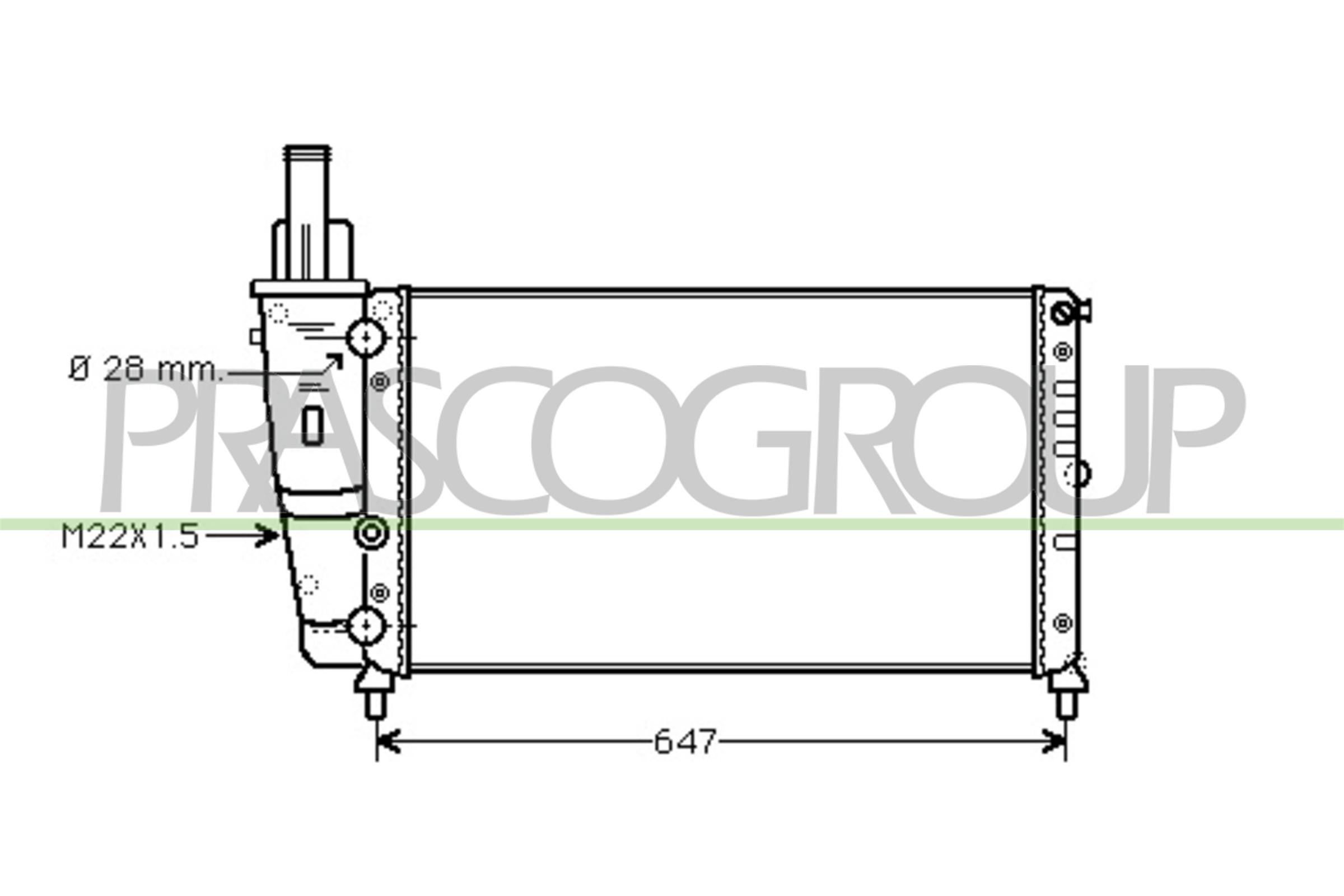 Radiatore, raffreddamento motore PRASCO FT132R003