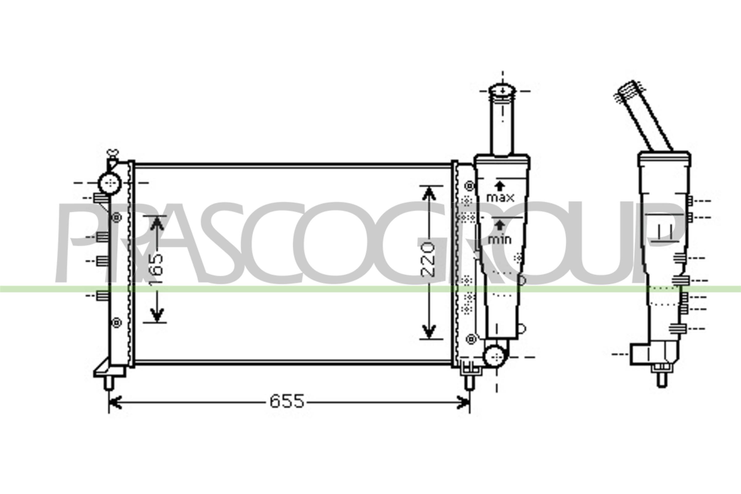 Radiatore, raffreddamento motore PRASCO FT340R007