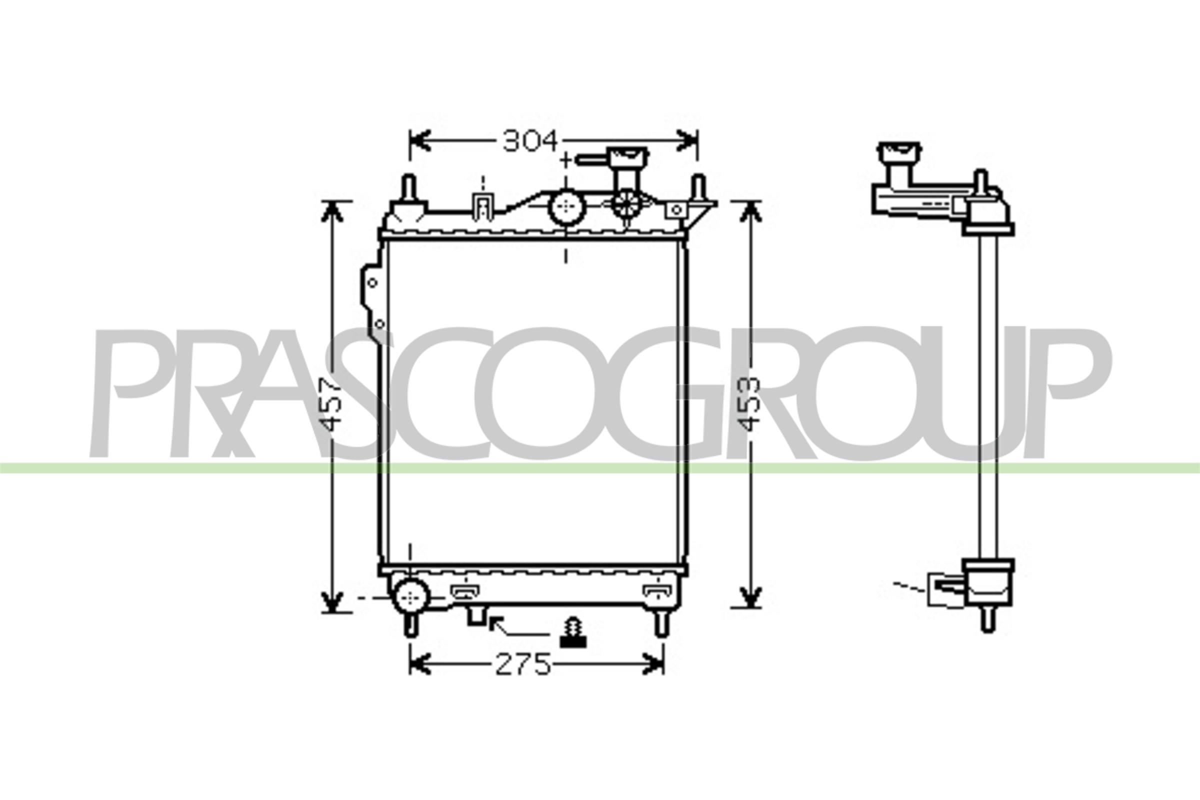 Radiatore, raffreddamento motore PRASCO HN330R001