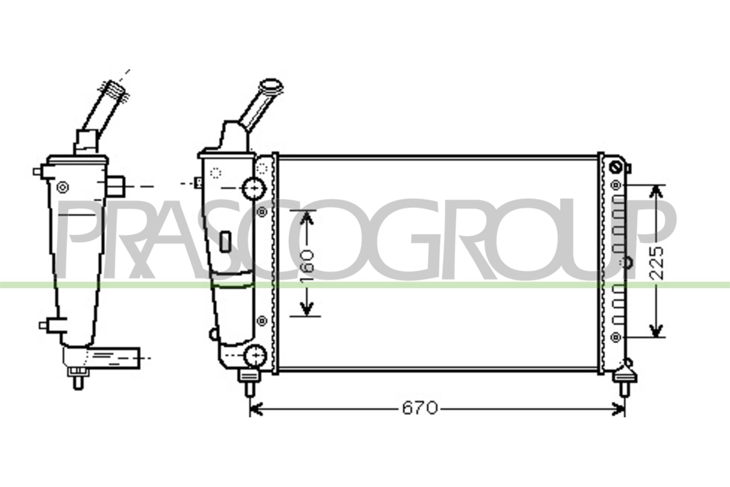 Radiatore, raffreddamento motore PRASCO LA001R008