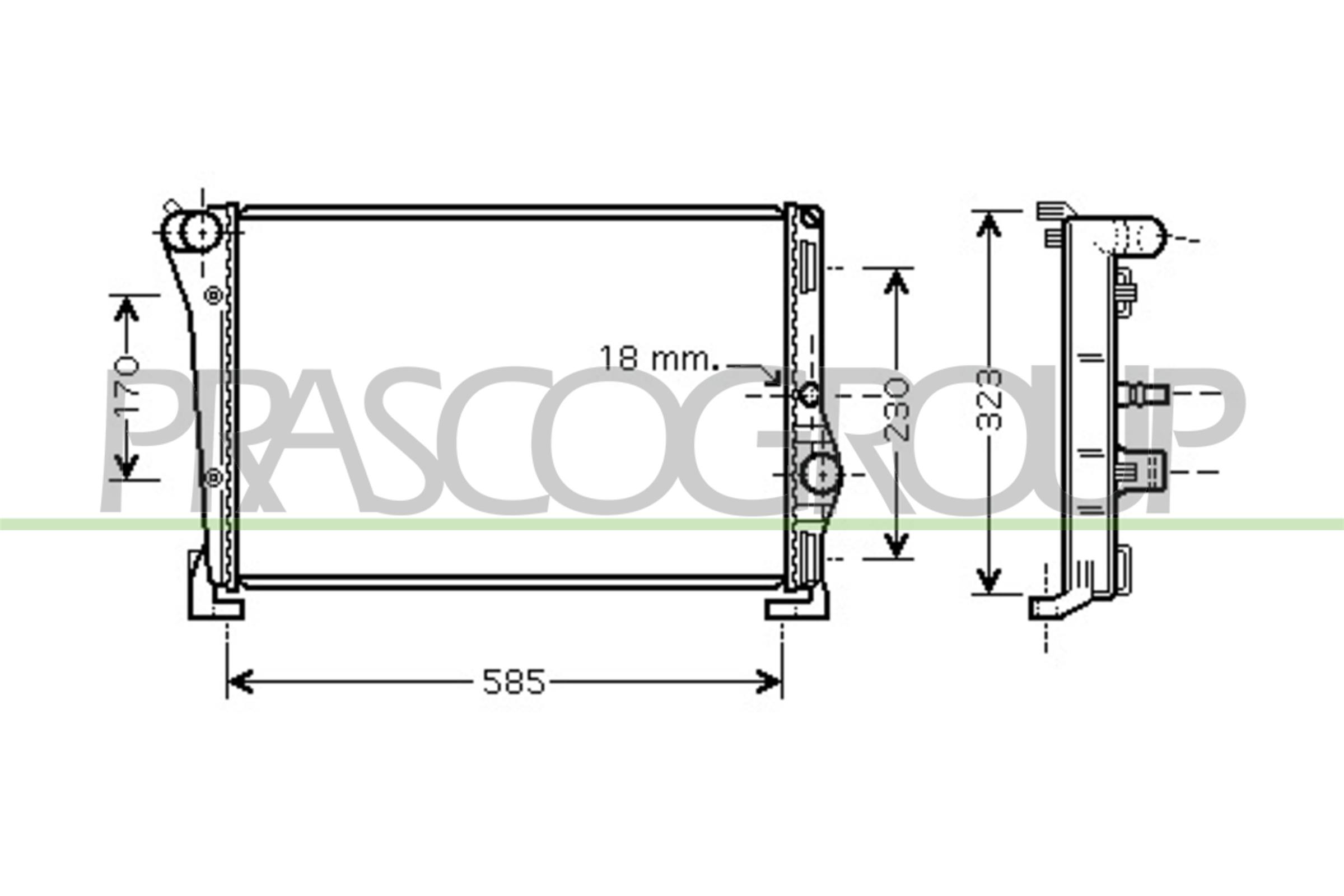 Radiatore, raffreddamento motore PRASCO LA002R004
