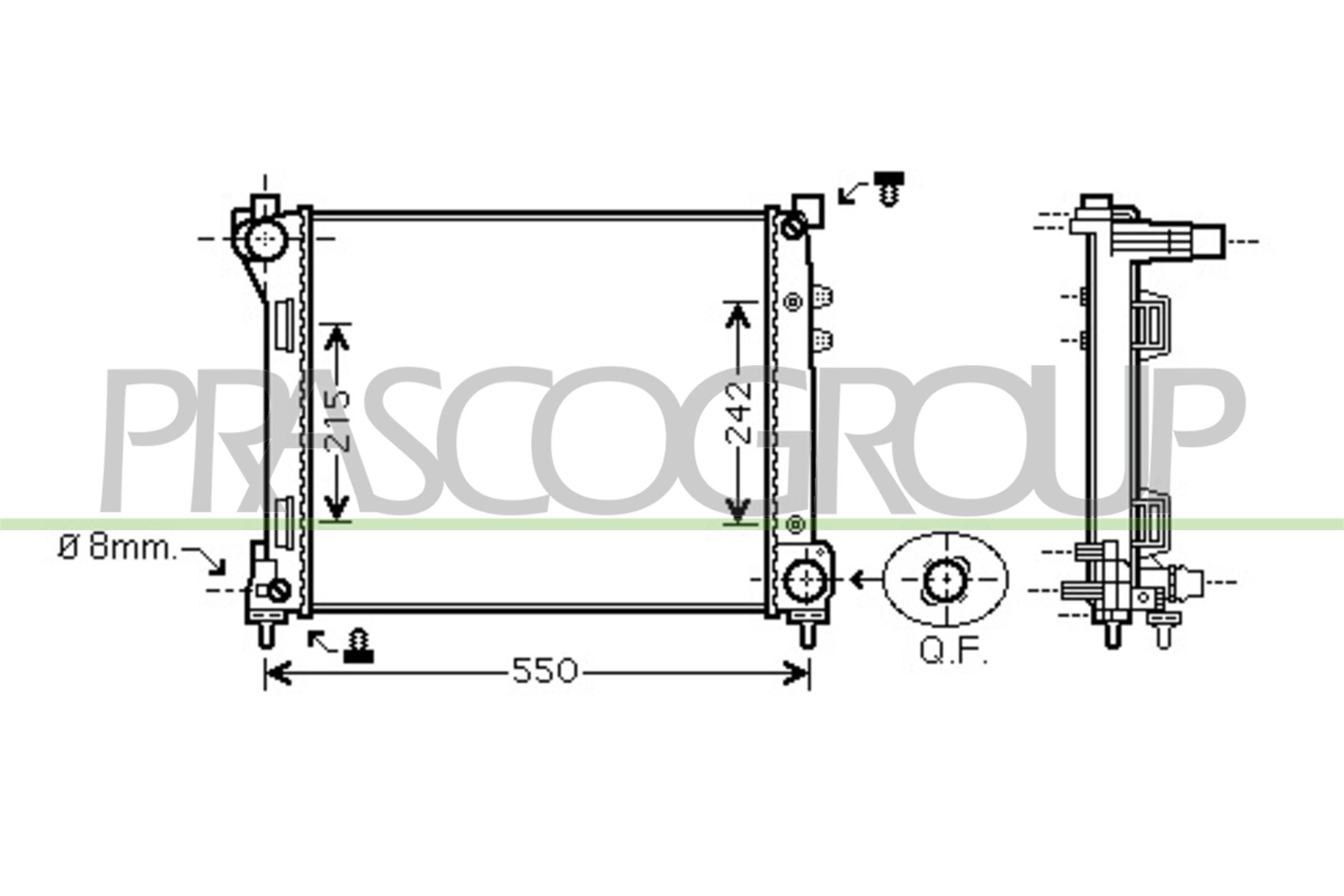 Radiatore, raffreddamento motore PRASCO LA004R001