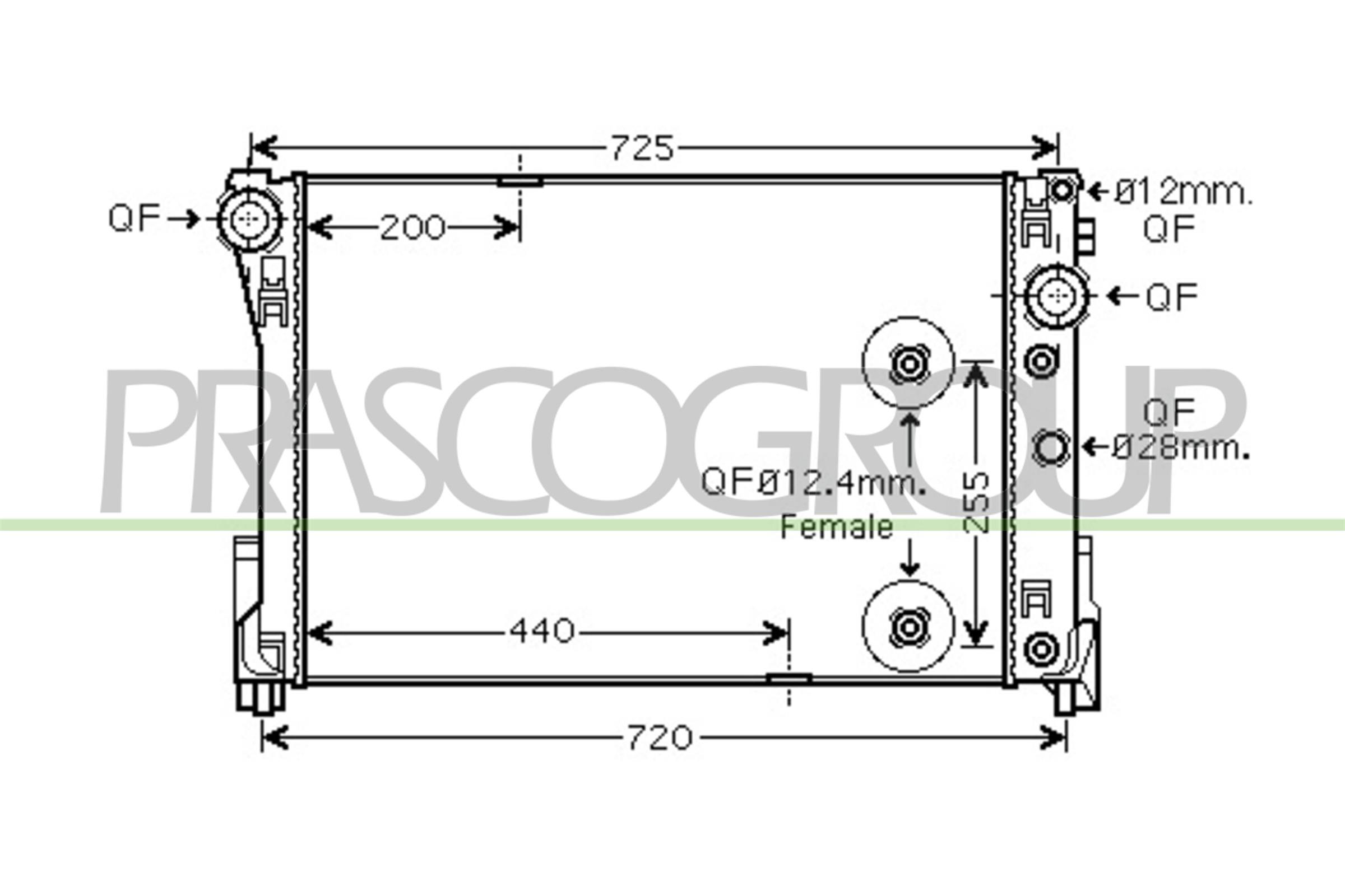 Radiatore, raffreddamento motore PRASCO ME029R004