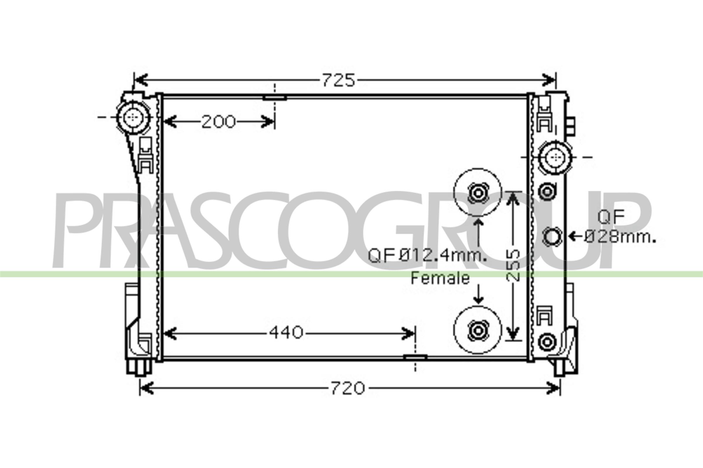 Radiatore, raffreddamento motore PRASCO ME029R005