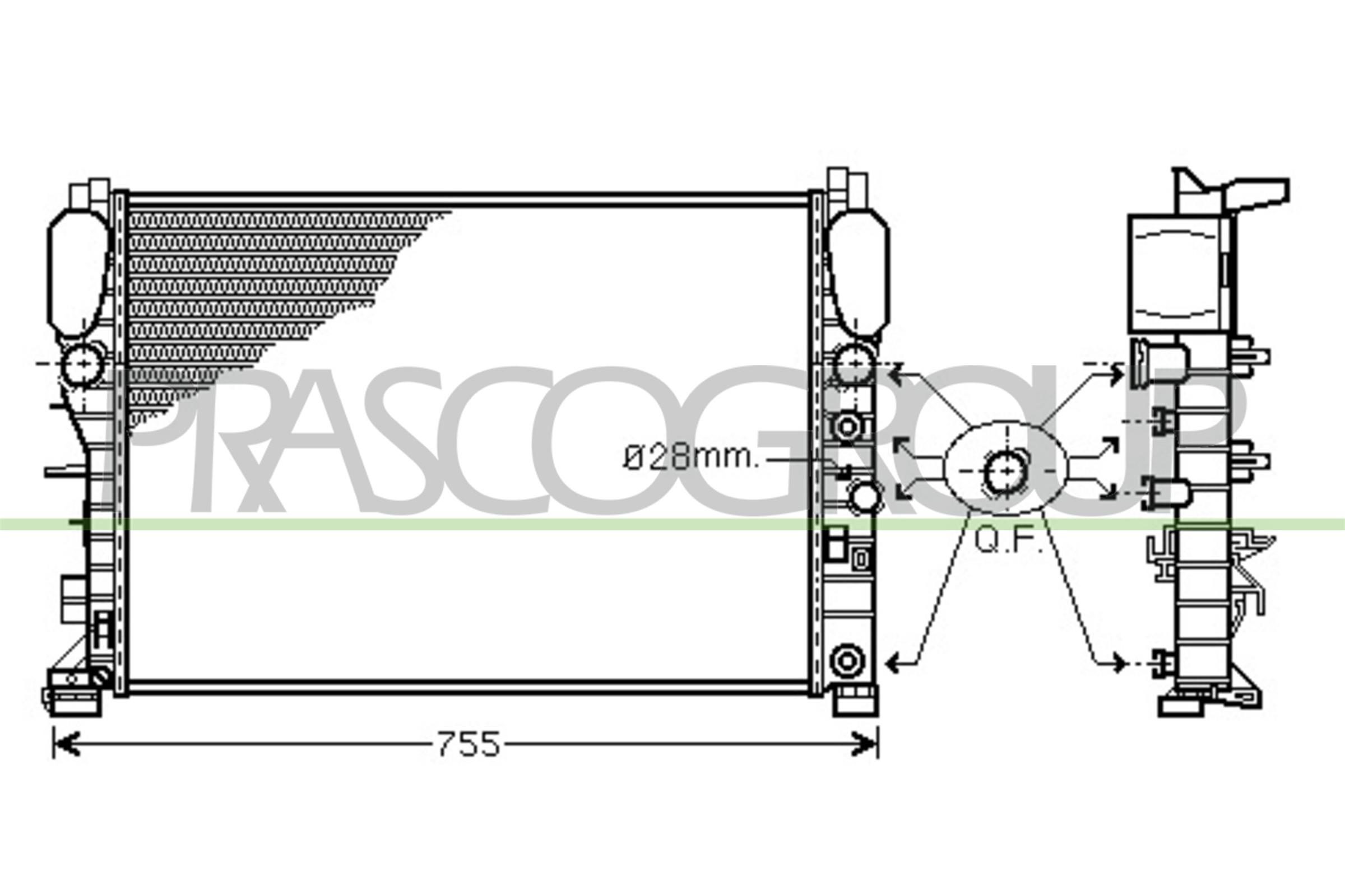 Radiatore, raffreddamento motore PRASCO ME039R002