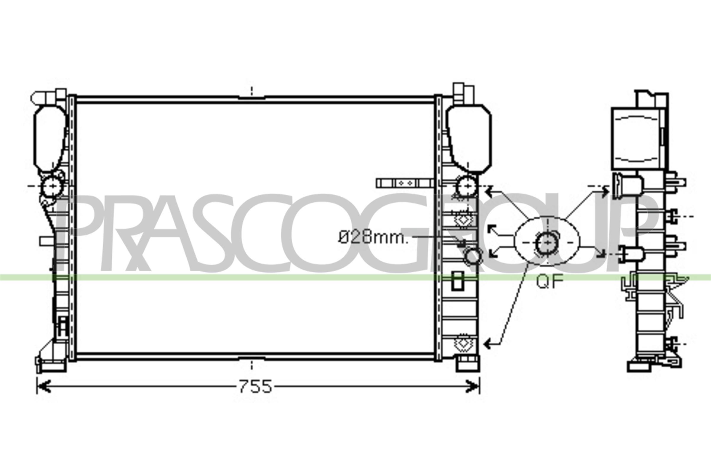 Radiatore, raffreddamento motore PRASCO ME039R005