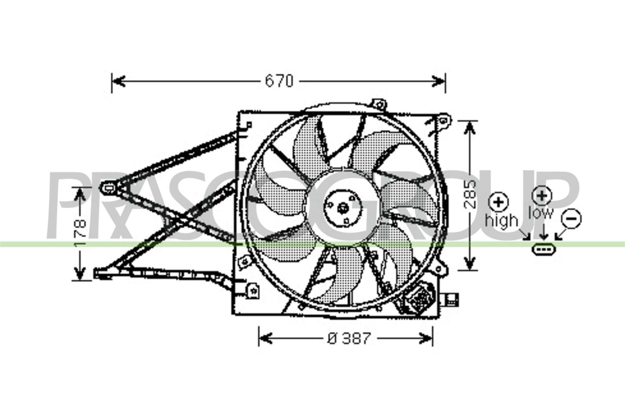 Ventola, raffreddamento motore PRASCO OP017F003