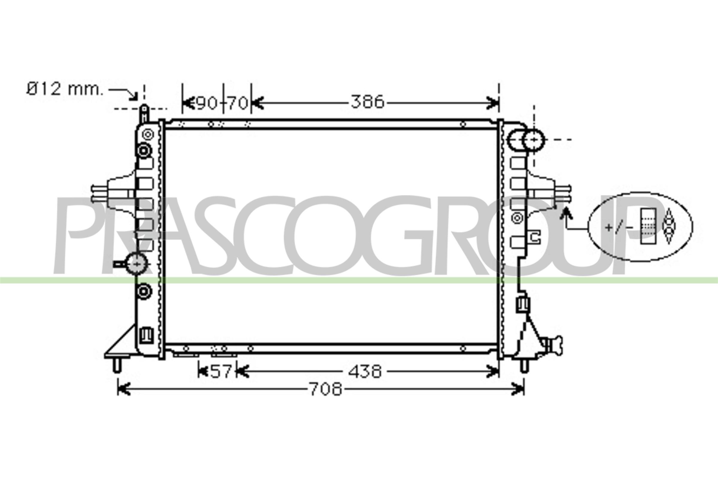 Radiatore, raffreddamento motore PRASCO OP017R002
