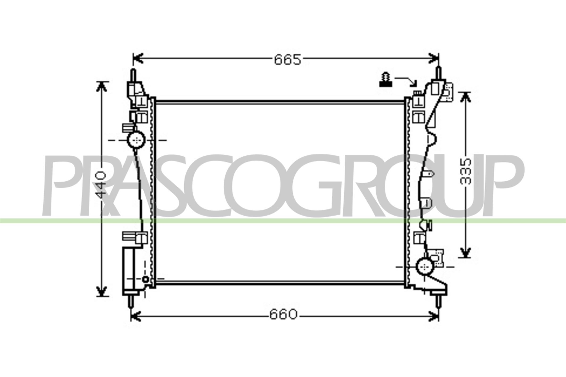 Radiatore, raffreddamento motore PRASCO OP035R005