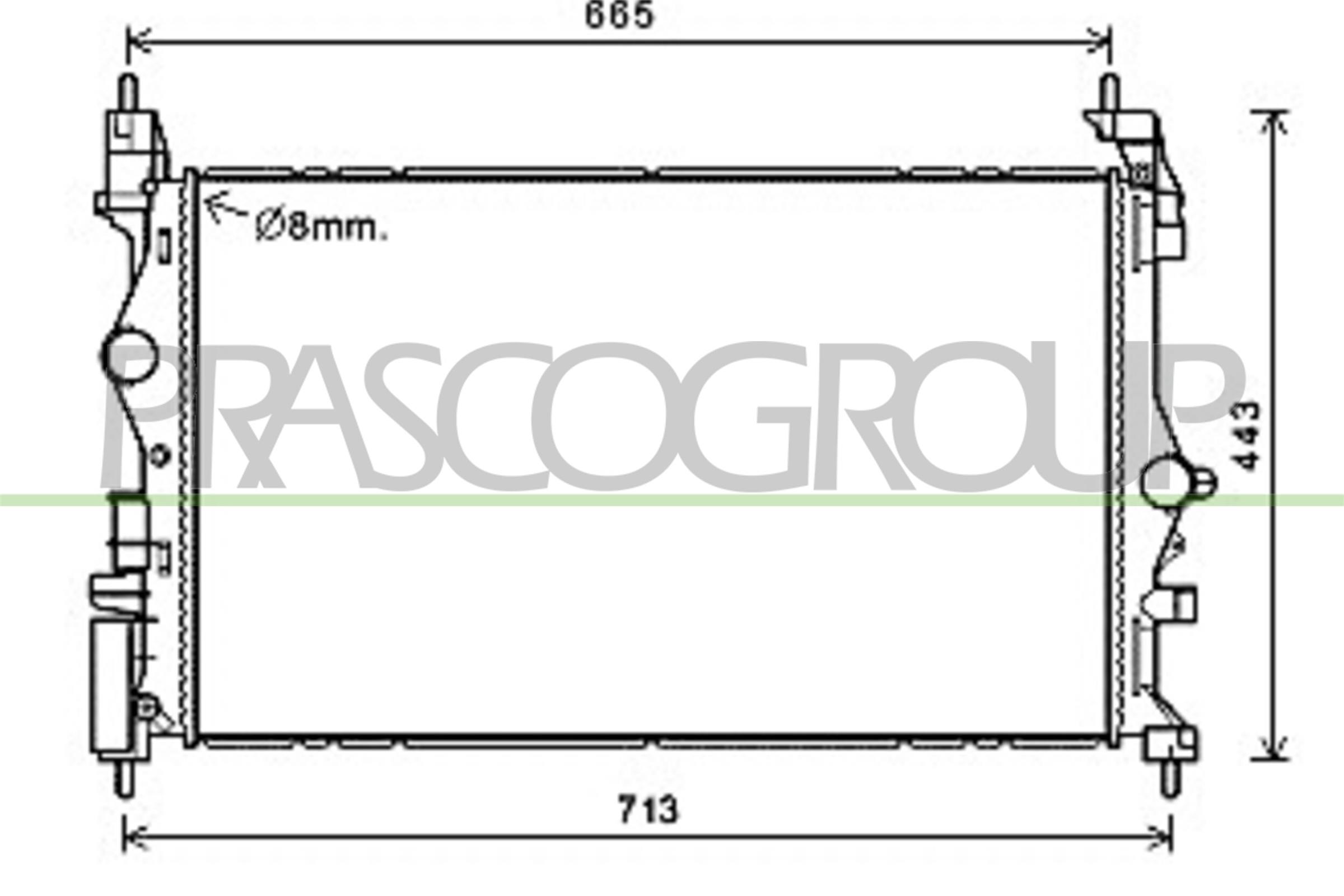 Radiatore, raffreddamento motore PRASCO OP036R001
