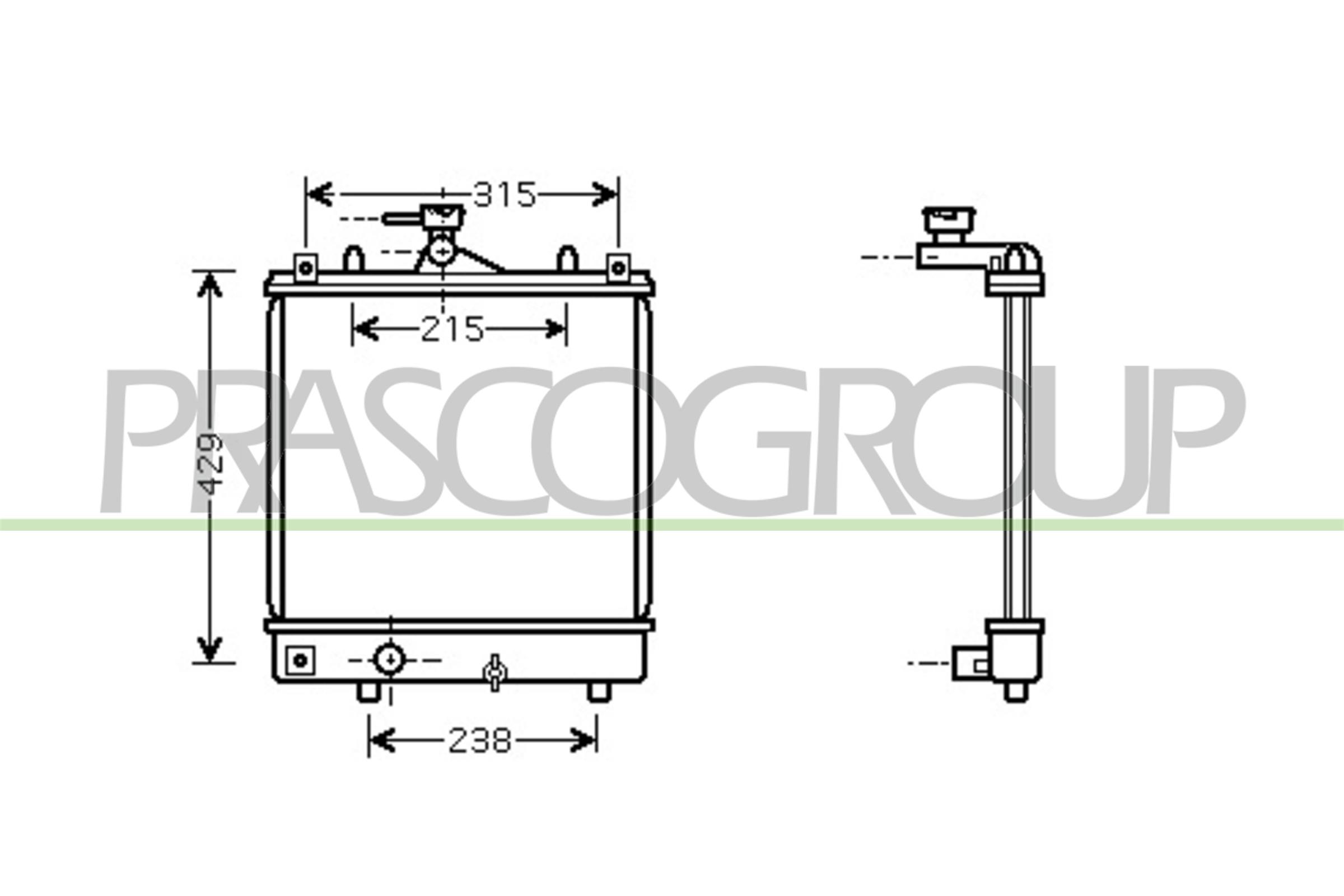 Radiatore, raffreddamento motore PRASCO OP304R001