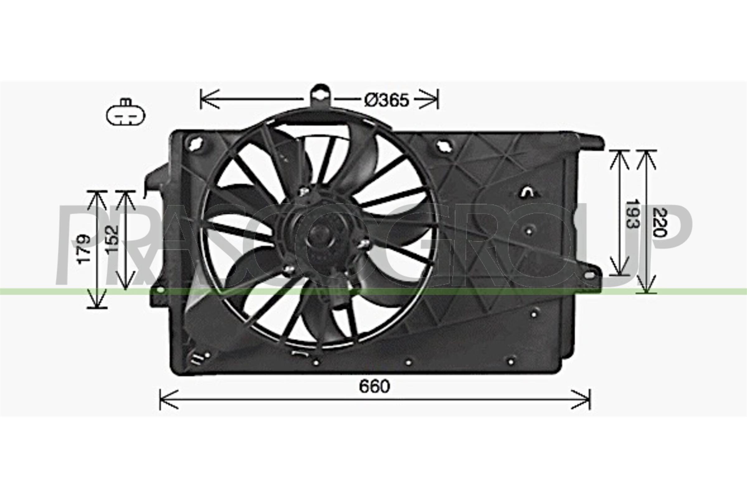 Ventola, raffreddamento motore PRASCO OP350F001