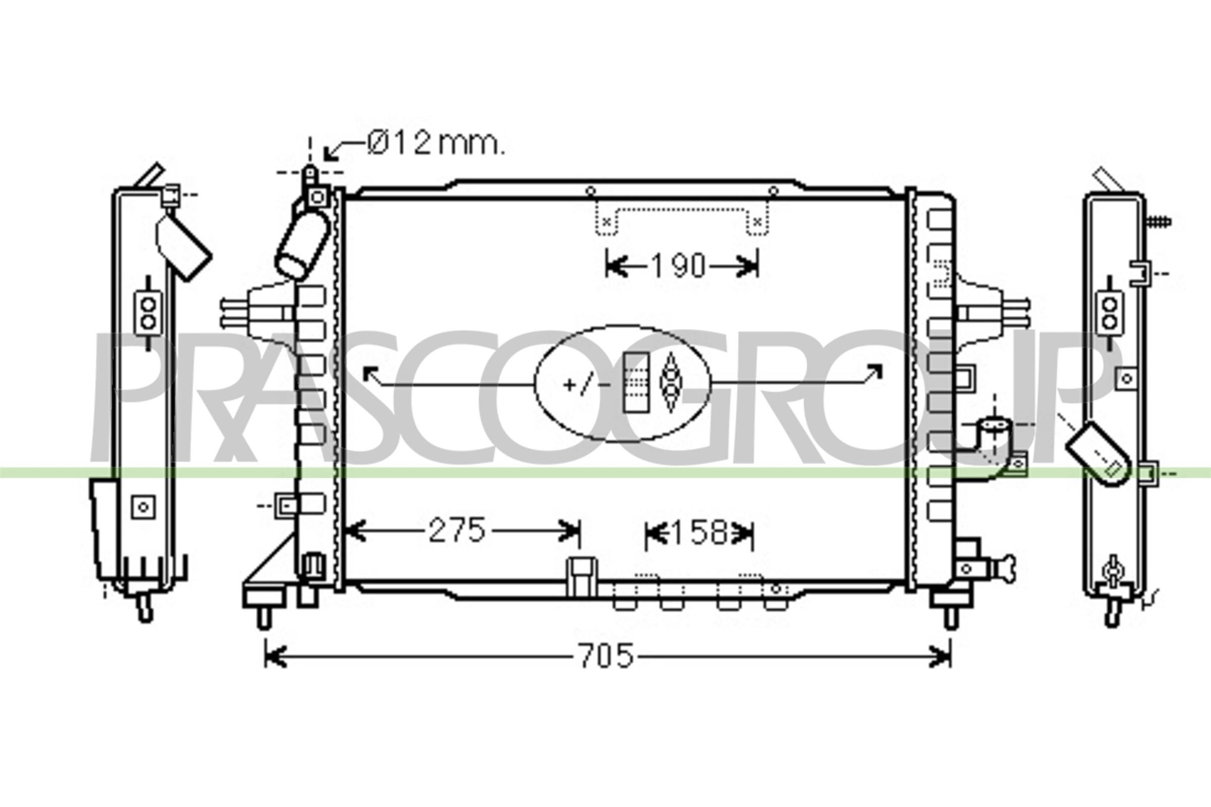 Radiatore, raffreddamento motore PRASCO OP410R004