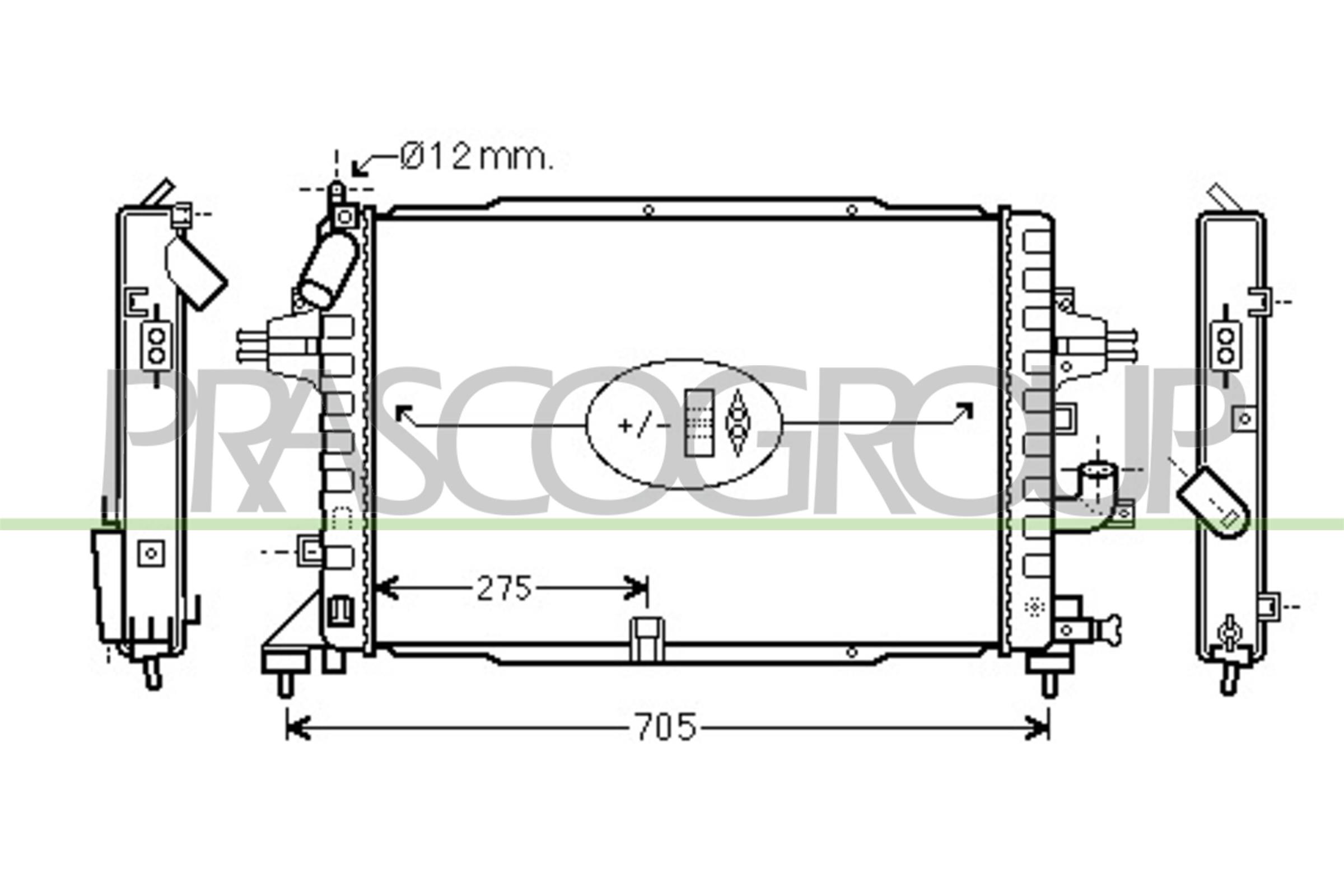 Radiatore, raffreddamento motore PRASCO OP410R006