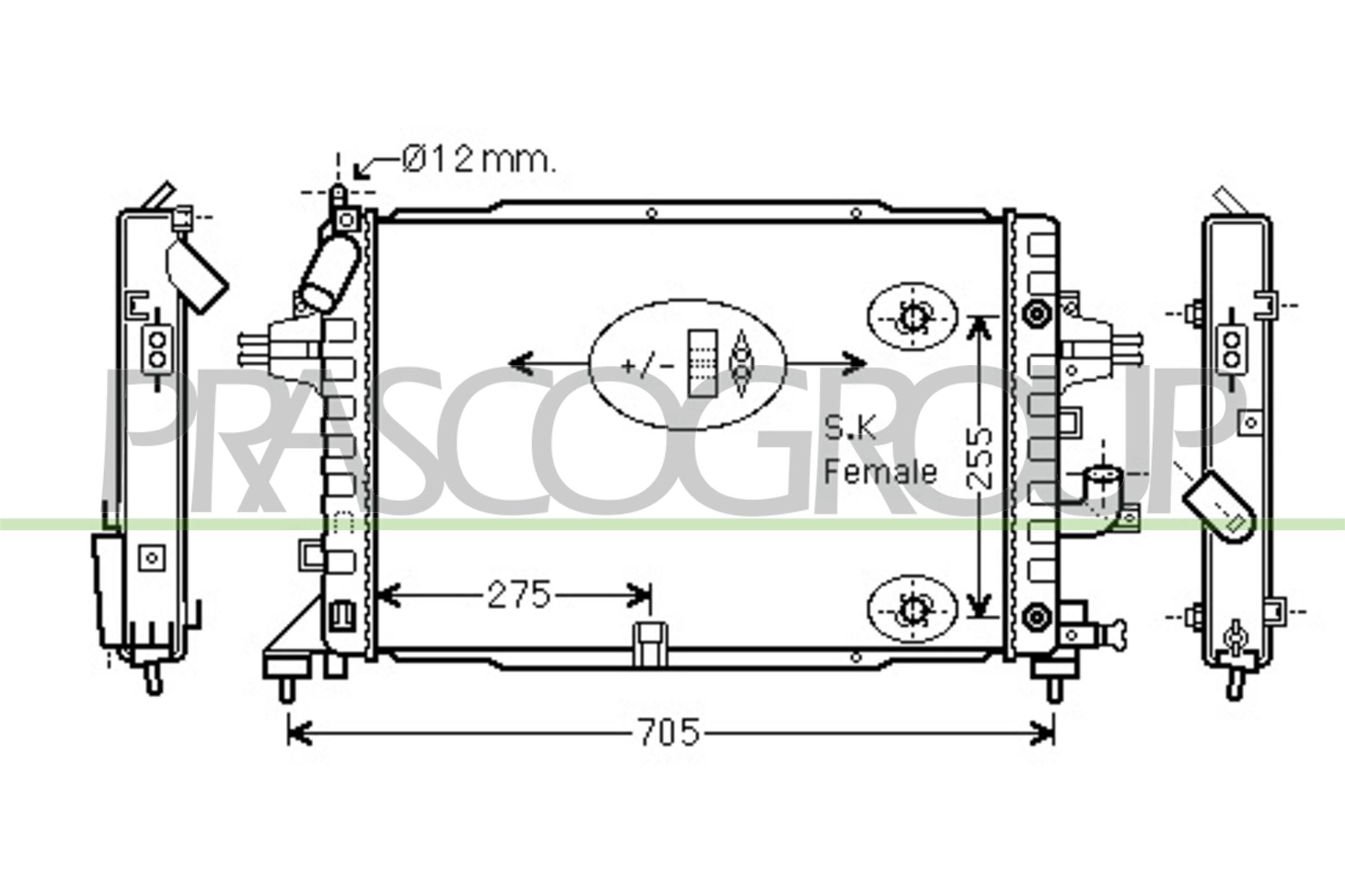 Radiatore, raffreddamento motore PRASCO OP410R007