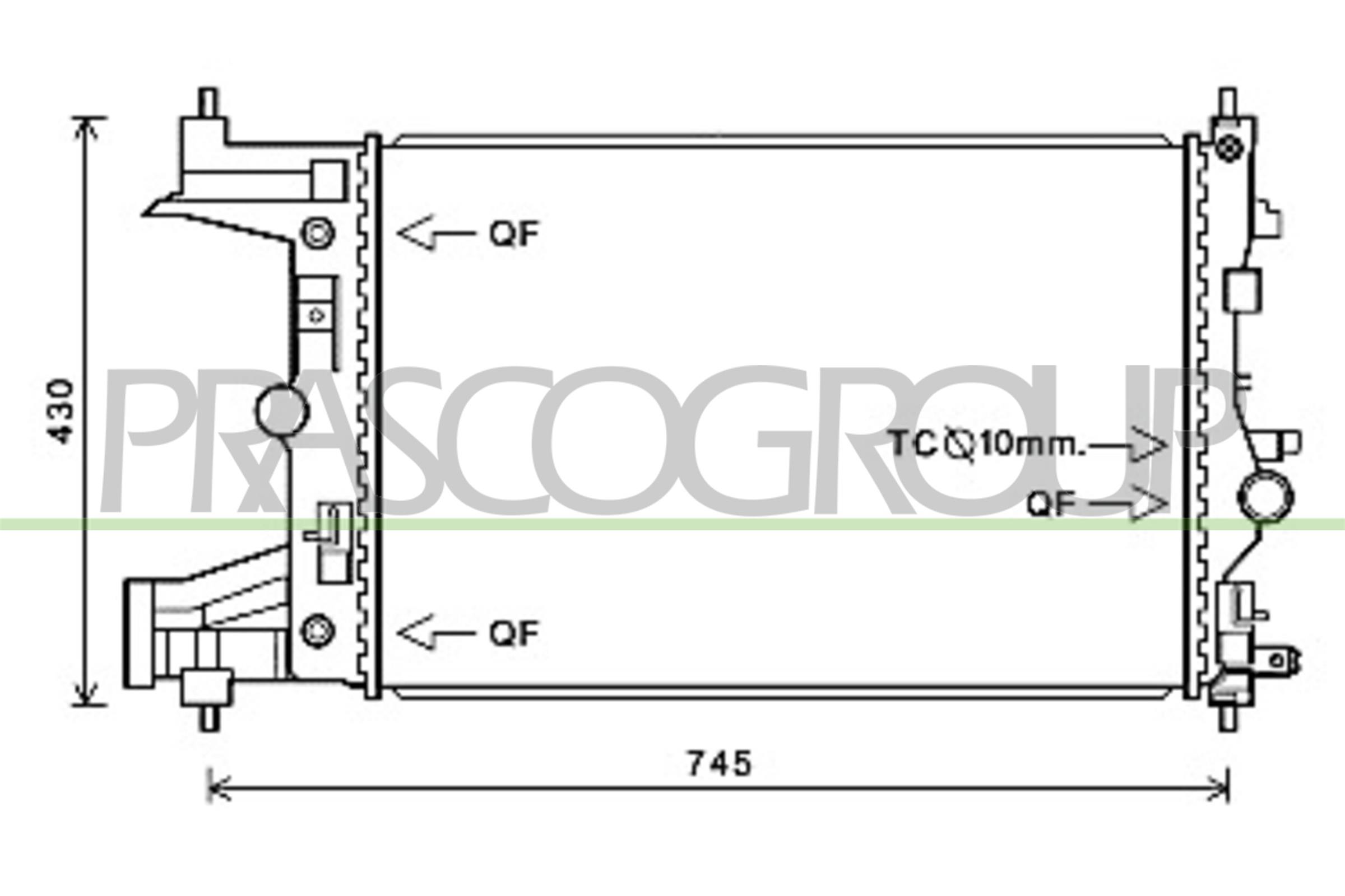 Radiatore, raffreddamento motore PRASCO OP416R005