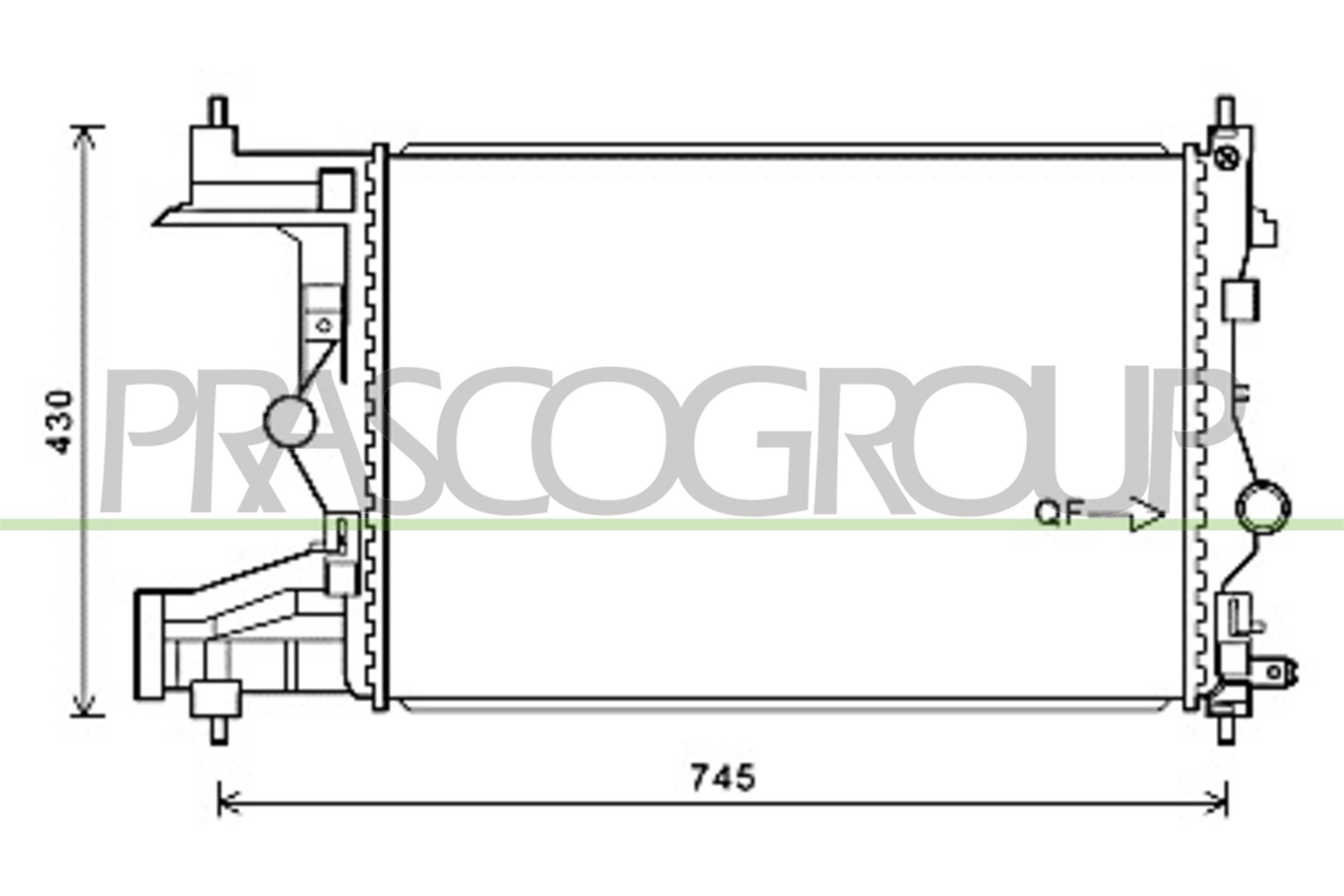 Radiatore, raffreddamento motore PRASCO OP416R006