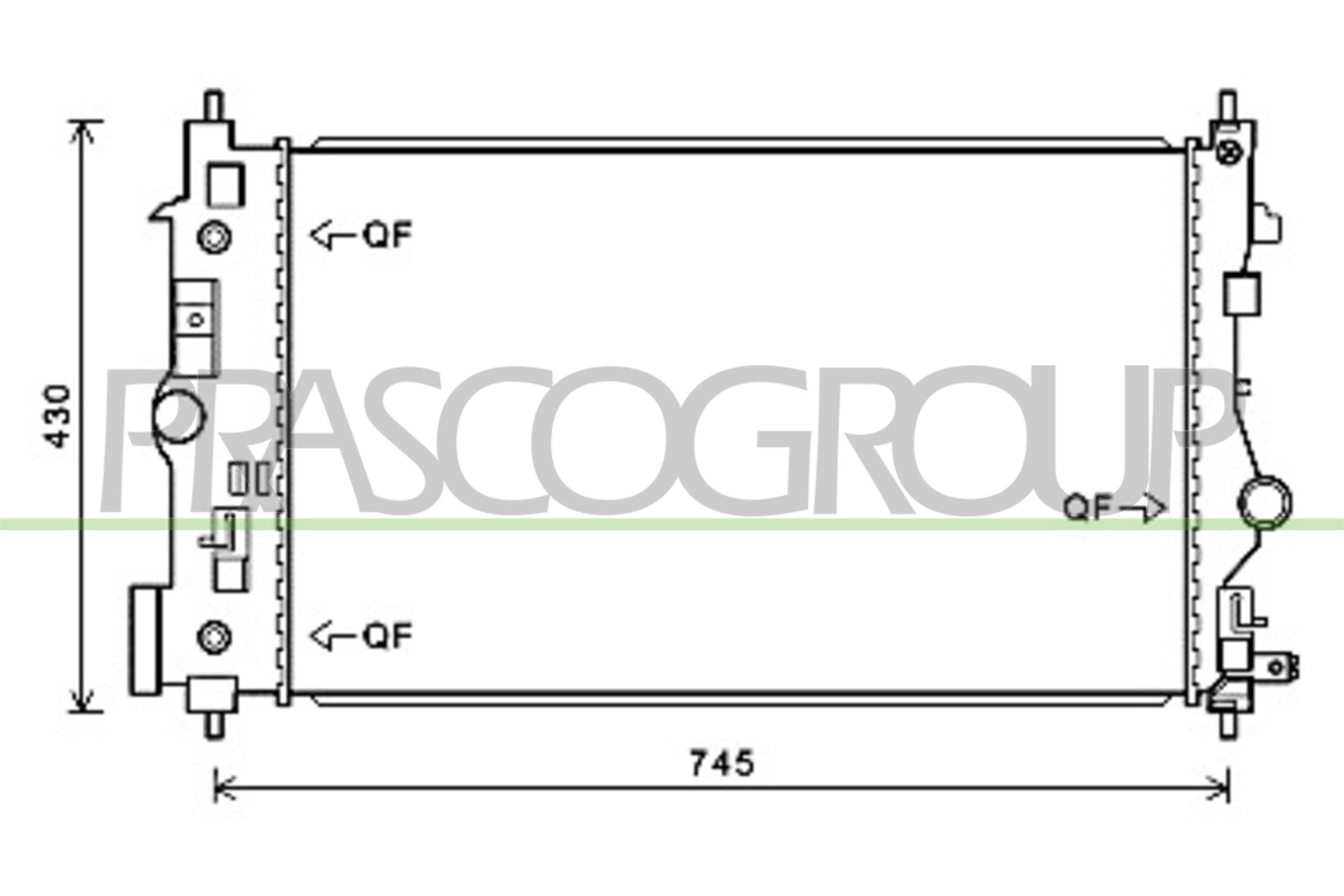 Radiatore, raffreddamento motore PRASCO OP416R009