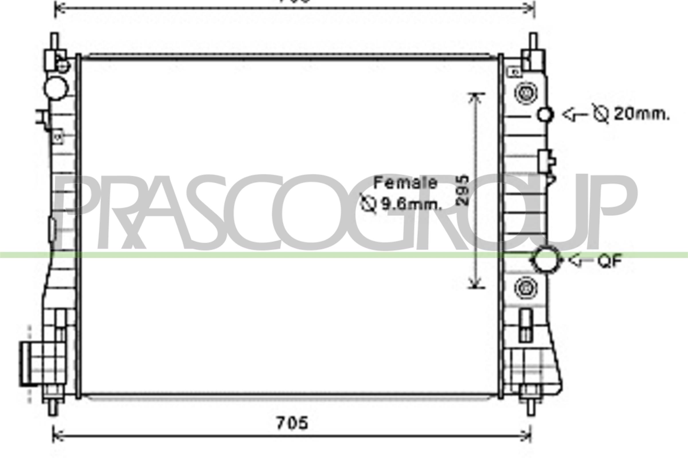 Radiatore, raffreddamento motore PRASCO OP700R002