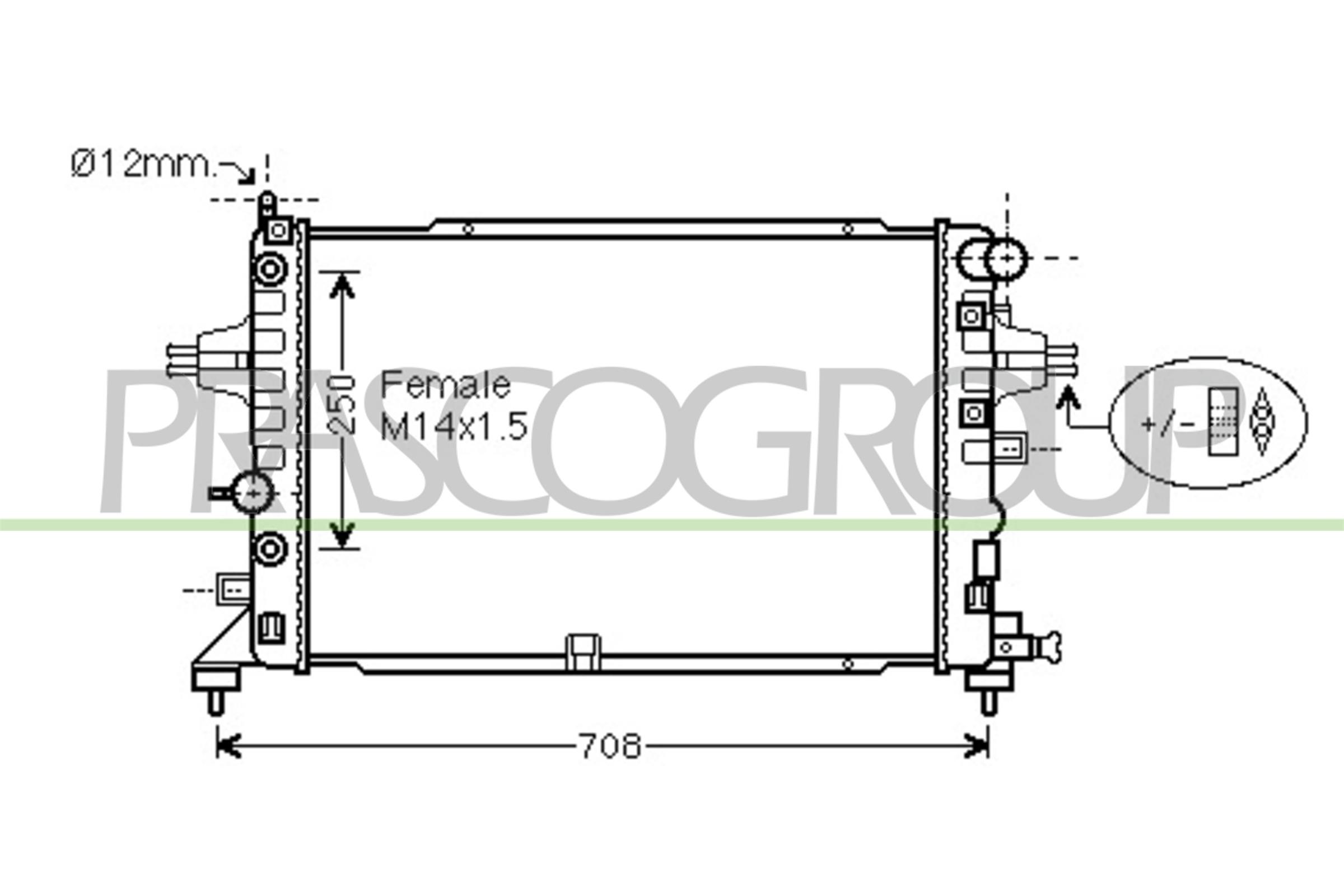Radiatore, raffreddamento motore PRASCO OP717R009