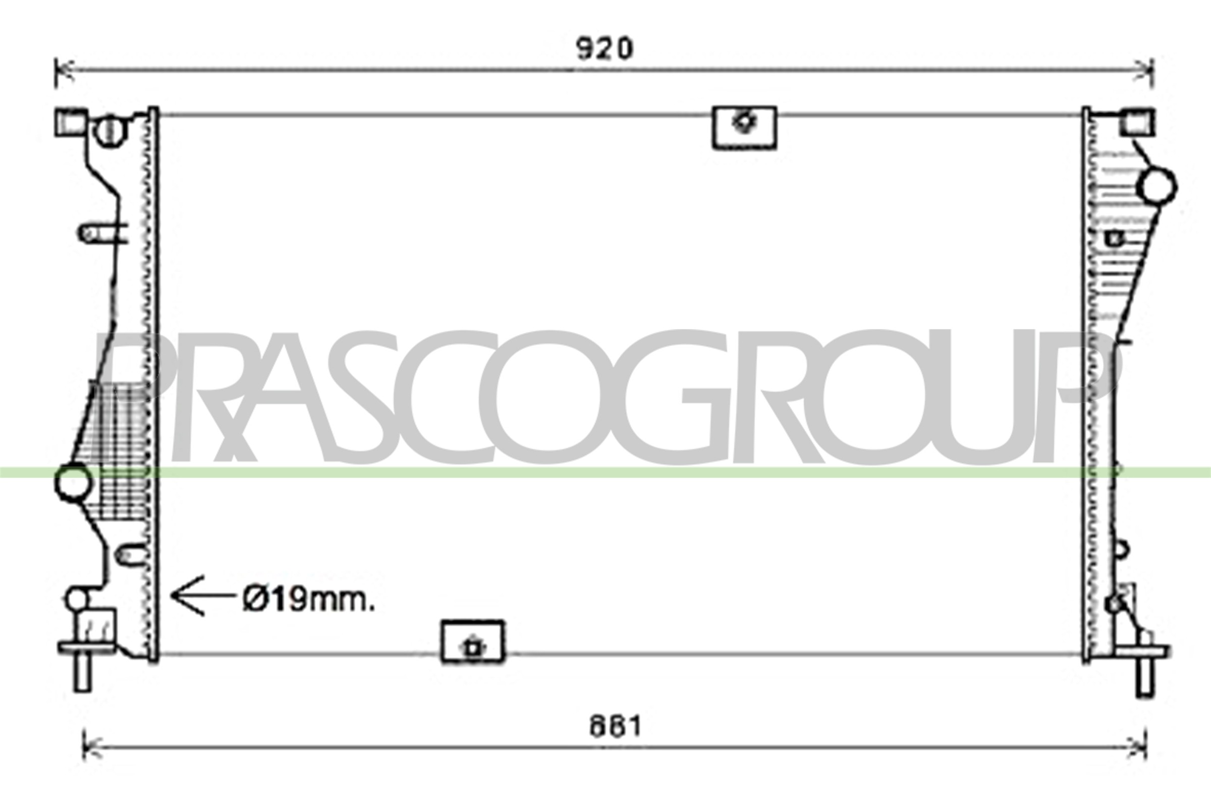 Radiatore, raffreddamento motore PRASCO OP934R007