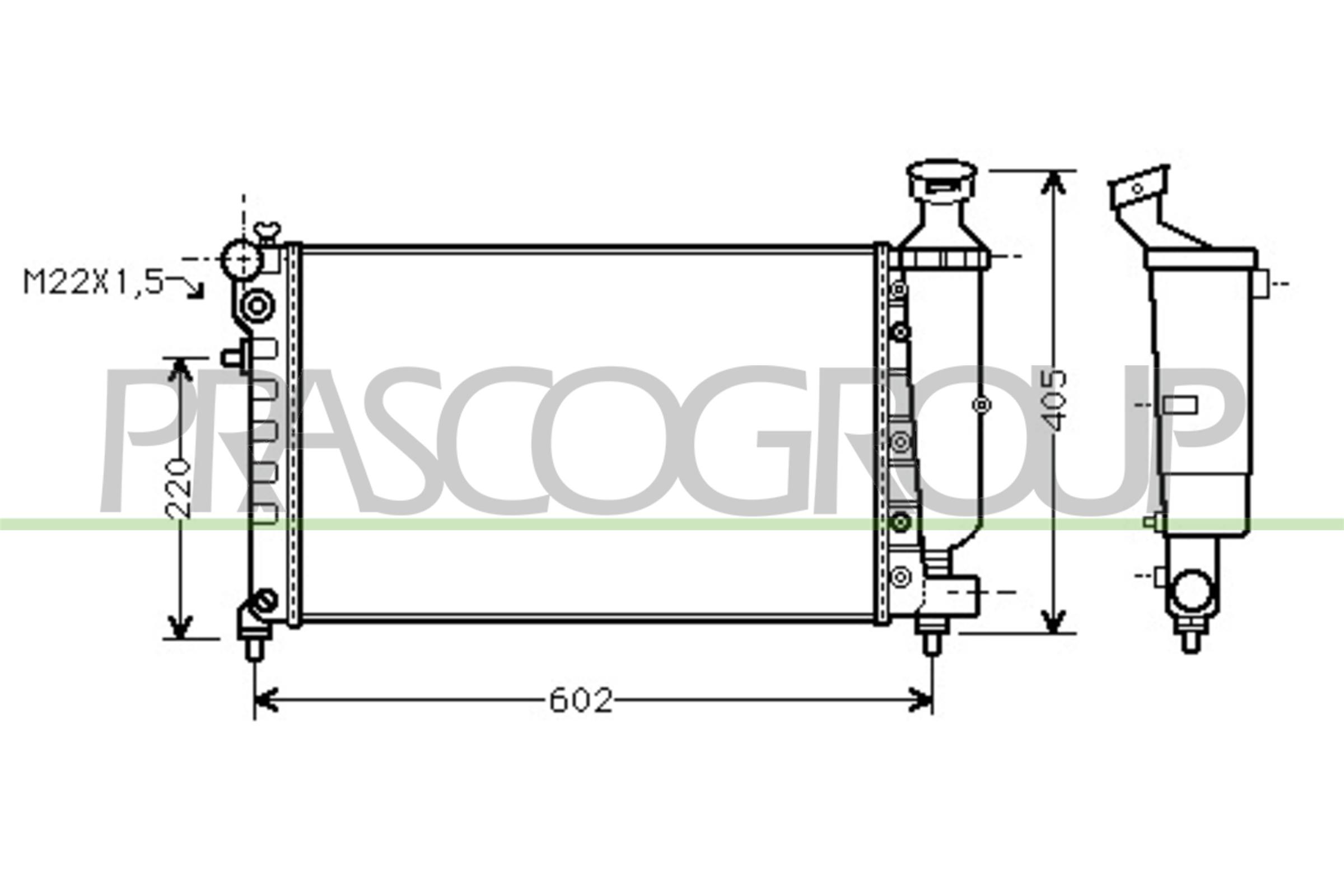 Radiatore, raffreddamento motore PRASCO PG007R002